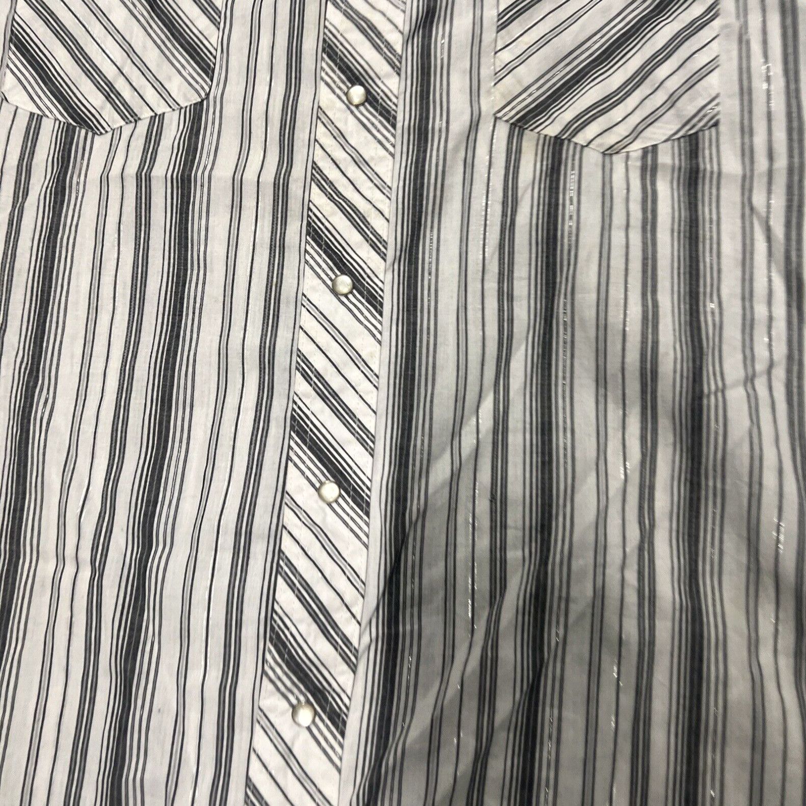 Wrangler Vintage Wrangler Mens XL Button Up Shirt Pearl Snap Vertical Stripe Western Size US XL / EU 56 / 4 - 4 Thumbnail