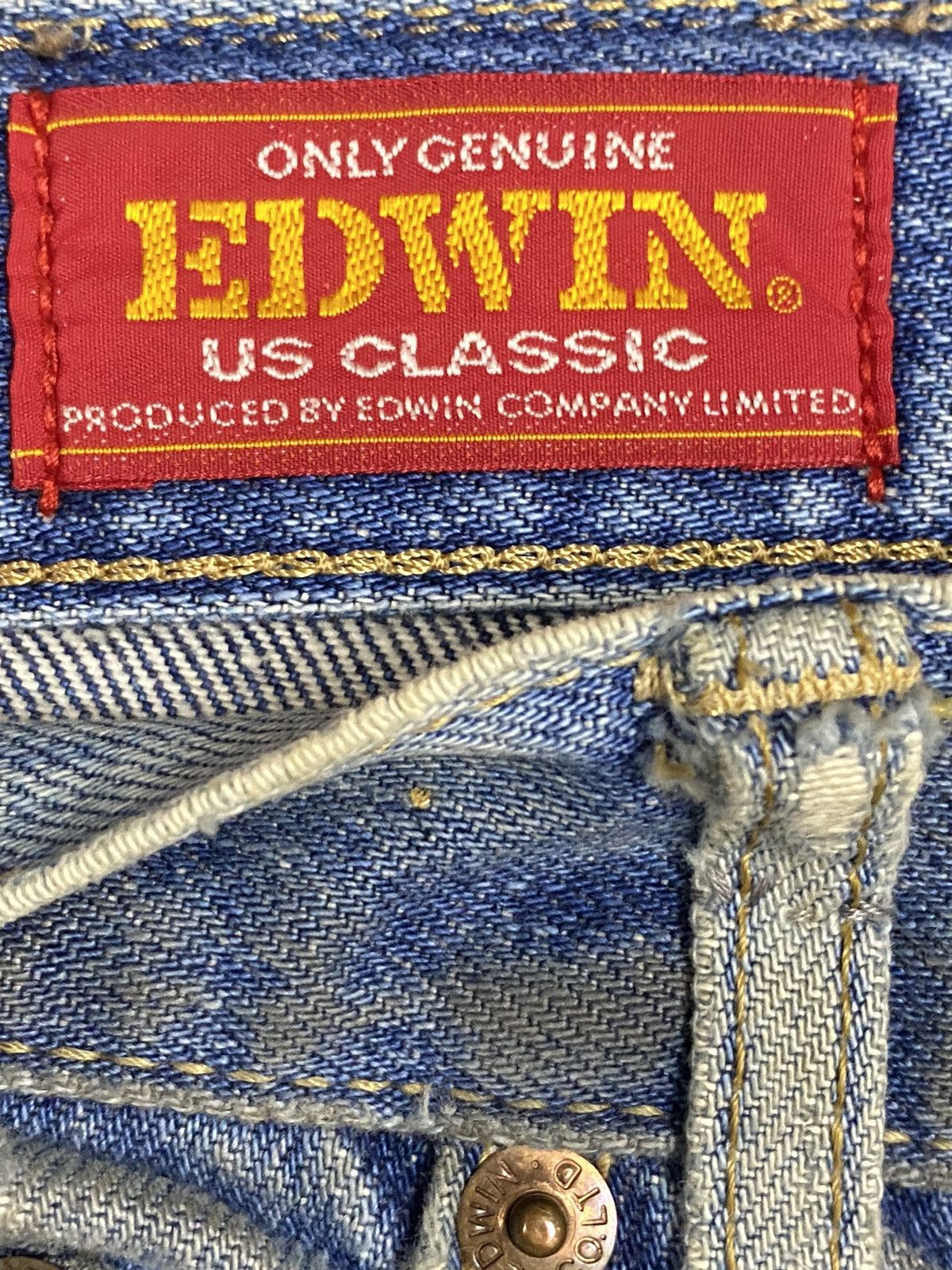 Edwin Vintage Edwin US Classic Blue Wash Distressed Jeans Size US 32 / EU 48 - 10 Thumbnail