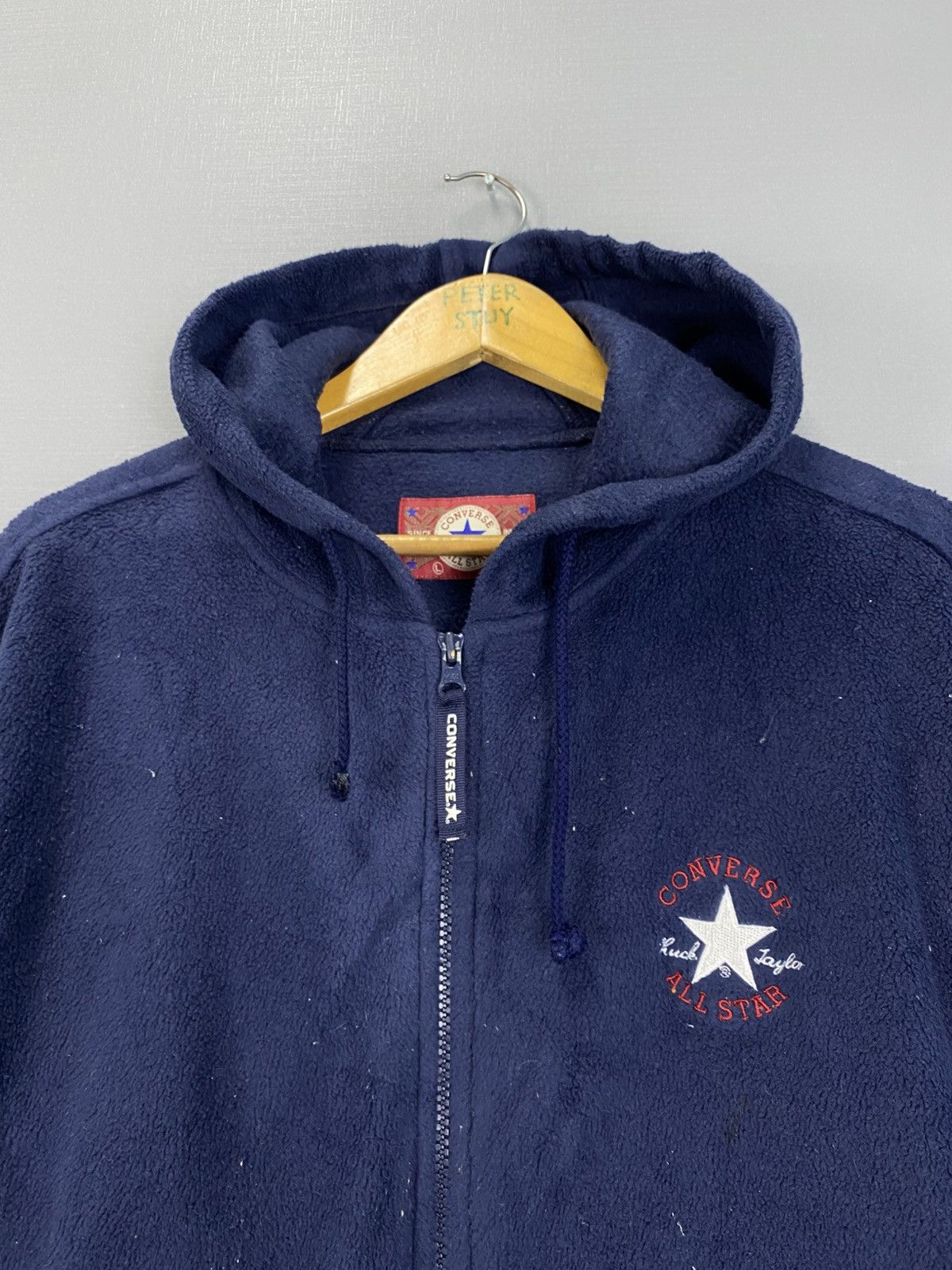 Converse × Vintage Vintage Converse Streetwear Fleece Hoodie Size US L / EU 52-54 / 3 - 5 Thumbnail