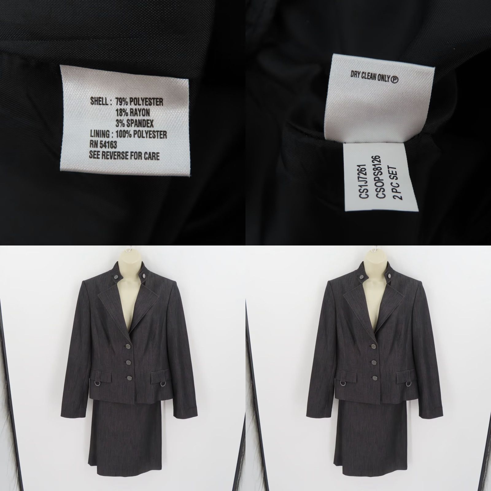 Calvin Klein Calvin Klein Women 10 Skirt Suit Jacket Blazer 3 Button Formal Workwear Ready Multicolor Set 2 Piece Size 32" / US 10 / IT 46 - 8 Thumbnail