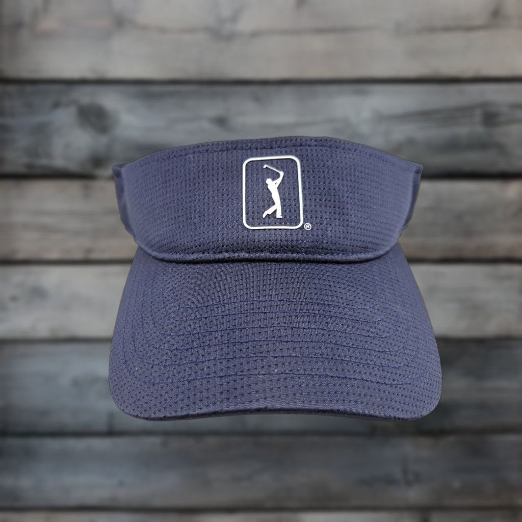PGA Tour PGA Tour Airflux Golf Adjustable Blue Hat Visor Navy Blue Twill Polyester Baseball Cap Men Visor Sports Casual Adjustable Size ONE SIZE - 1 Thumbnail