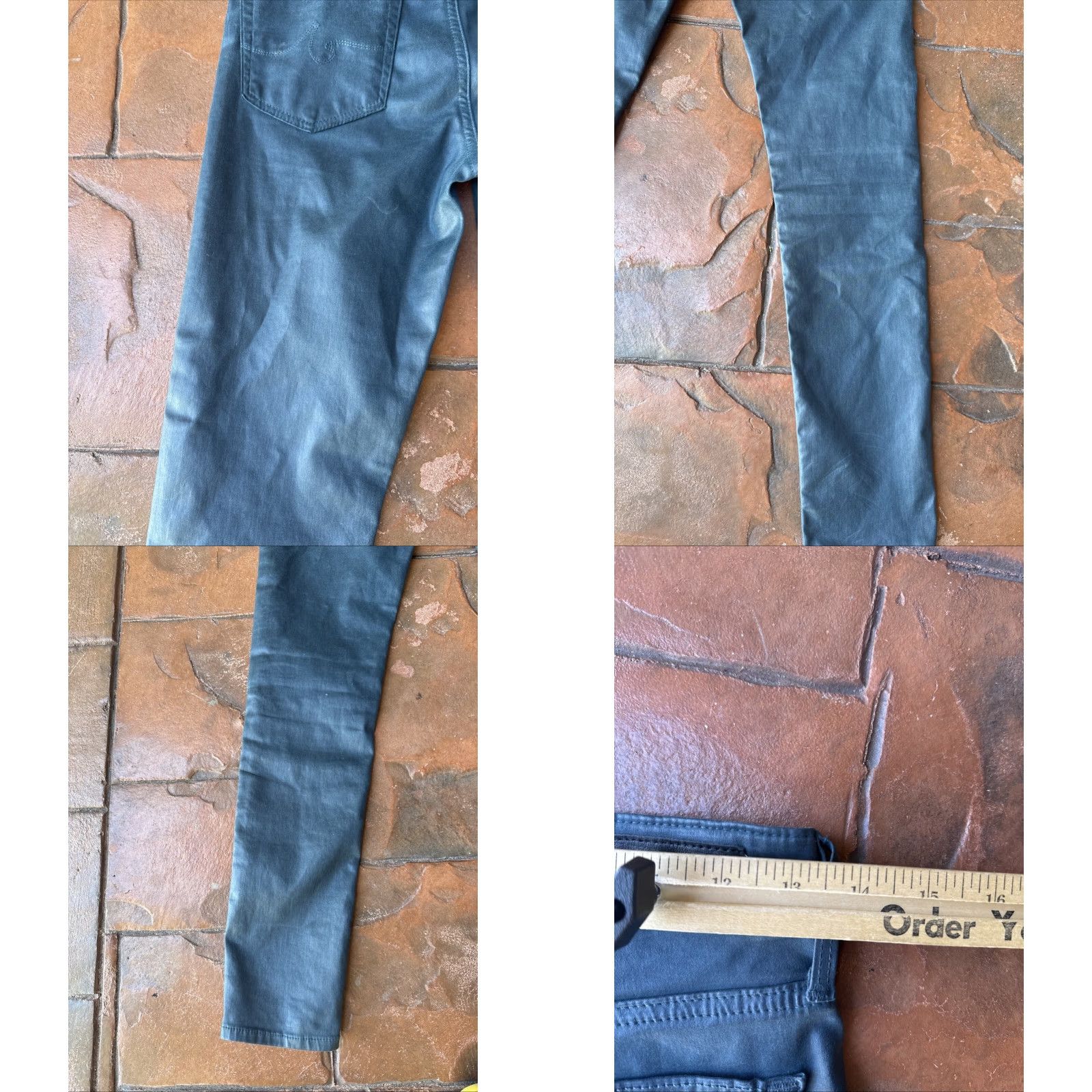 Vintage VINTAGE AG Adriano Goldschmied Waxed Jeans Womens Size 26R The Farrah Skinny High Bohemian City Preppy 27.5in Inseam Mens? Size 26" / US 2 / IT 38 - 9 Thumbnail