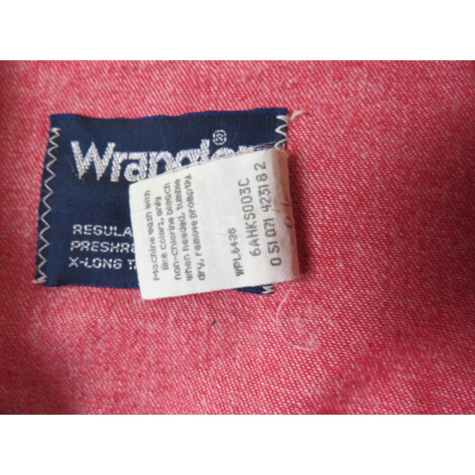 Wrangler Wrangler Shirt Mens 17-35 Red Brushpopper Pearl Snap Long Sleeve Western Rodeo Shirt Mens Regular Red Cotton Canvas Size US XL / EU 56 / 4 - 6 Thumbnail