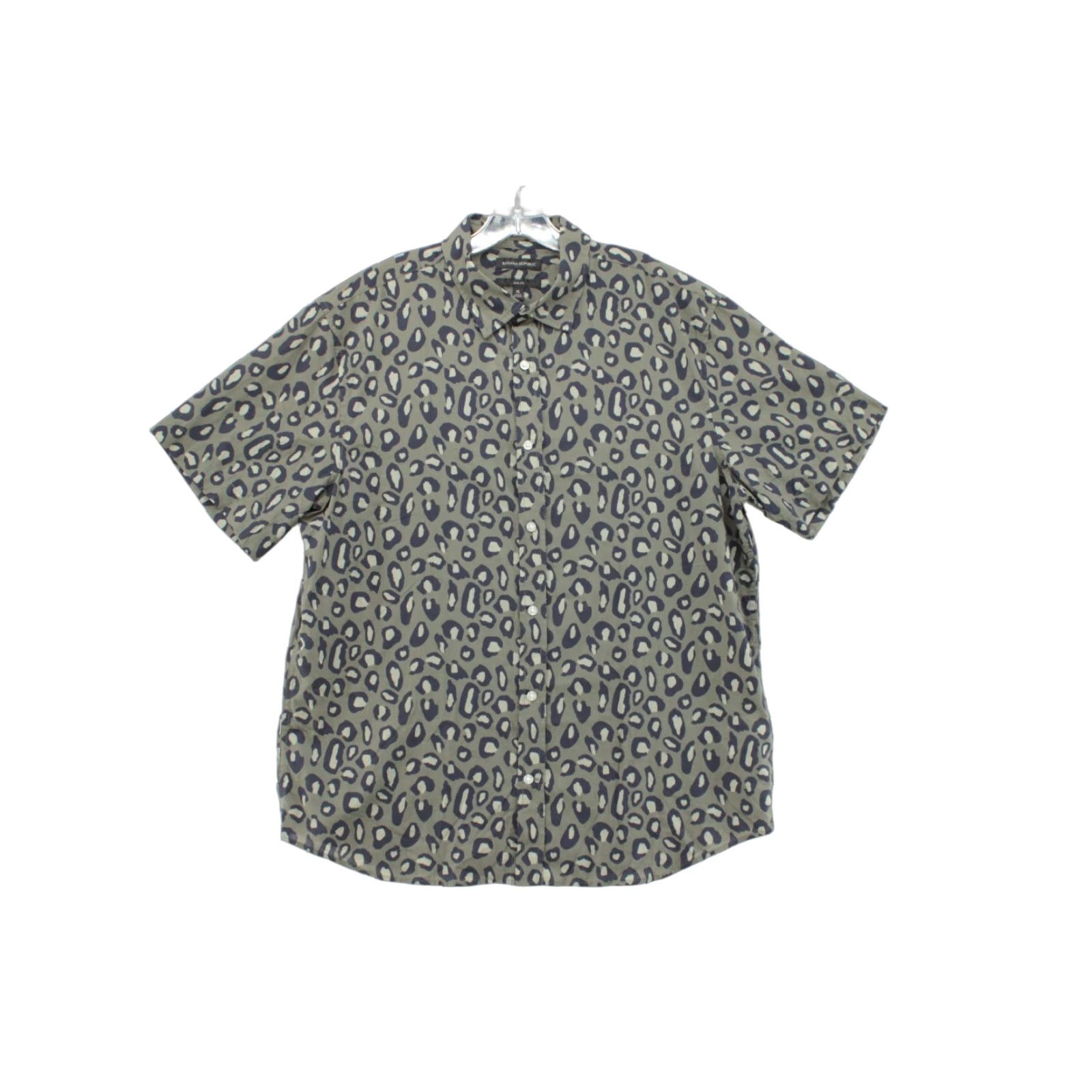 Banana Republic VINTAGE Banana Republic Shirt Men’s XL Green Leopard Print Button-Up Slim Fit Retro Size US XL / EU 56 / 4 - 1 Thumbnail