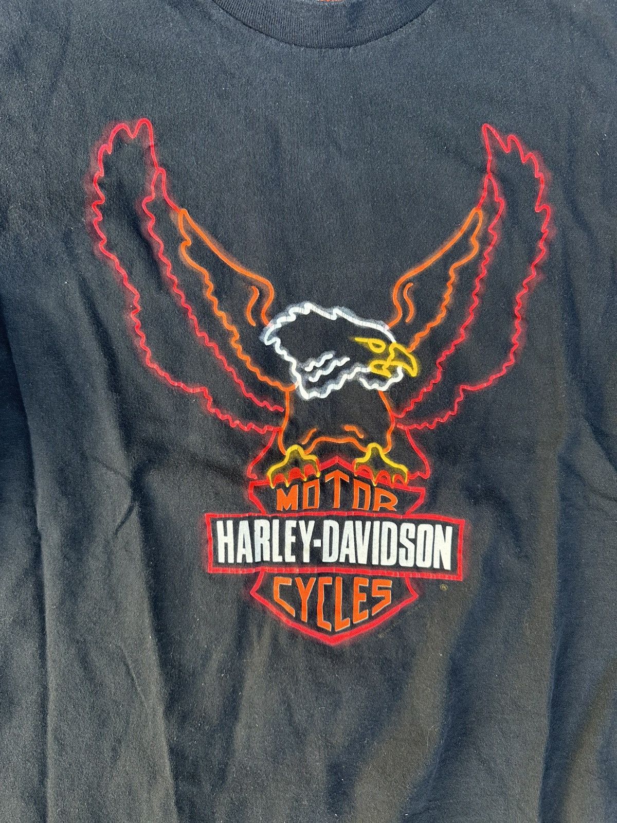 Harley Davidson Vintage 1992 Harley Davidson Neon Eagle Shirt Large Size US L / EU 52-54 / 3 - 4 Thumbnail
