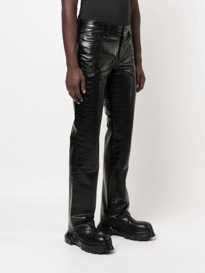Viktor & Rolf !DS! SS23 Viktor & Rolf Crocodile Faux Leather Black Pants Size US 32 / EU 48 - 8 Thumbnail
