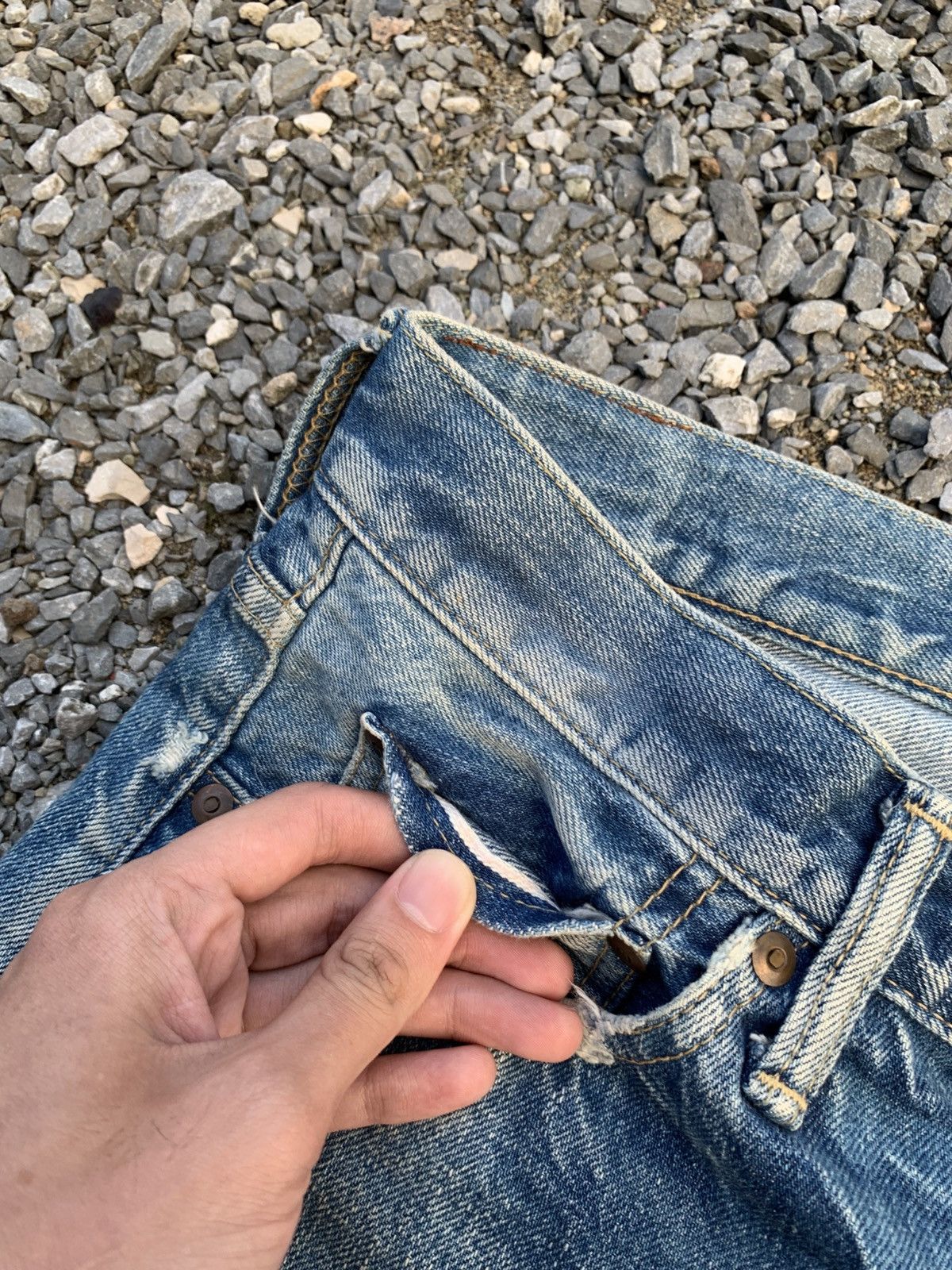 Kapital VINTAGE CHIMALA SELVEDGE JAPANESE RUSTY DISTRESSED DENIM Size US 32 / EU 48 - 11 Thumbnail