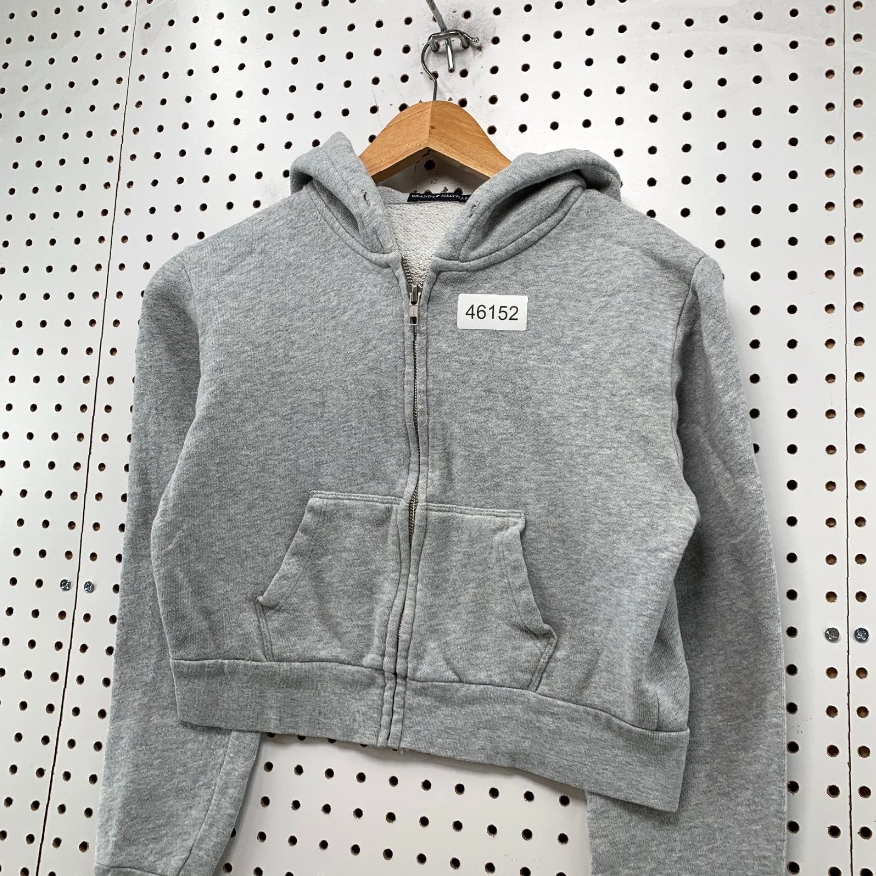 Brandy Melville VINTAGE Brandy Melville Hoodie Sweatshirt Womens One Size Cropped Zip Hooded Fleece Size ONE SIZE - 5 Thumbnail