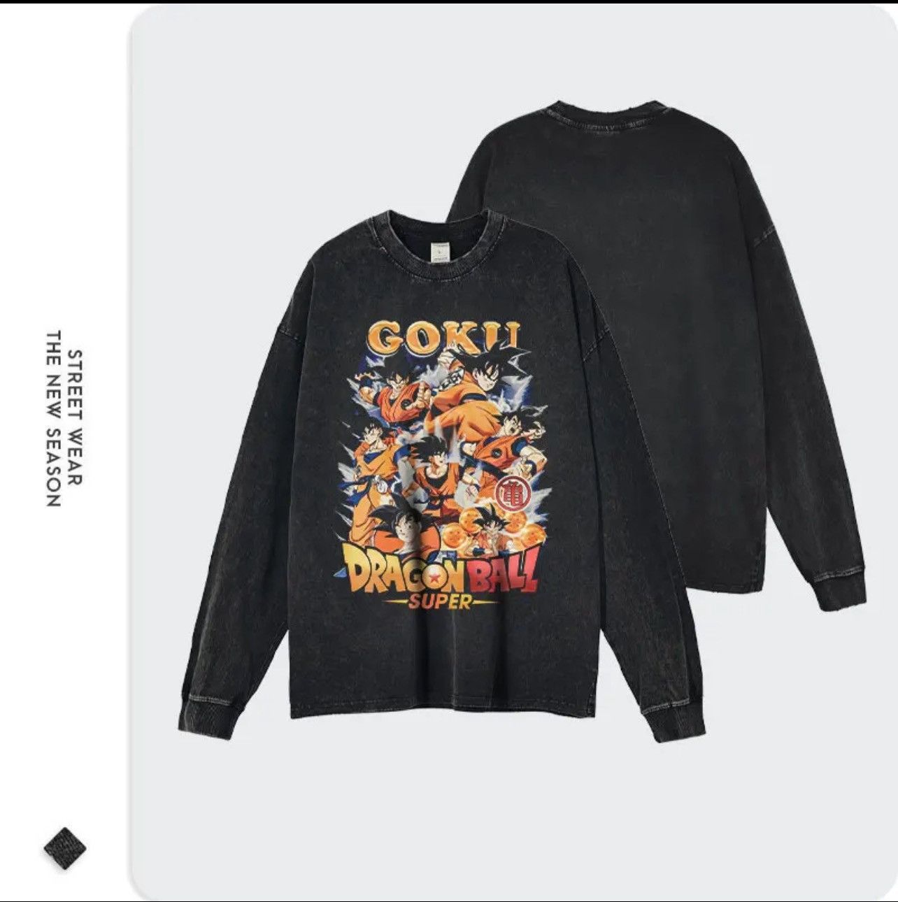 Son Goku Sweater Vintage Washed Anime Dragon Ball