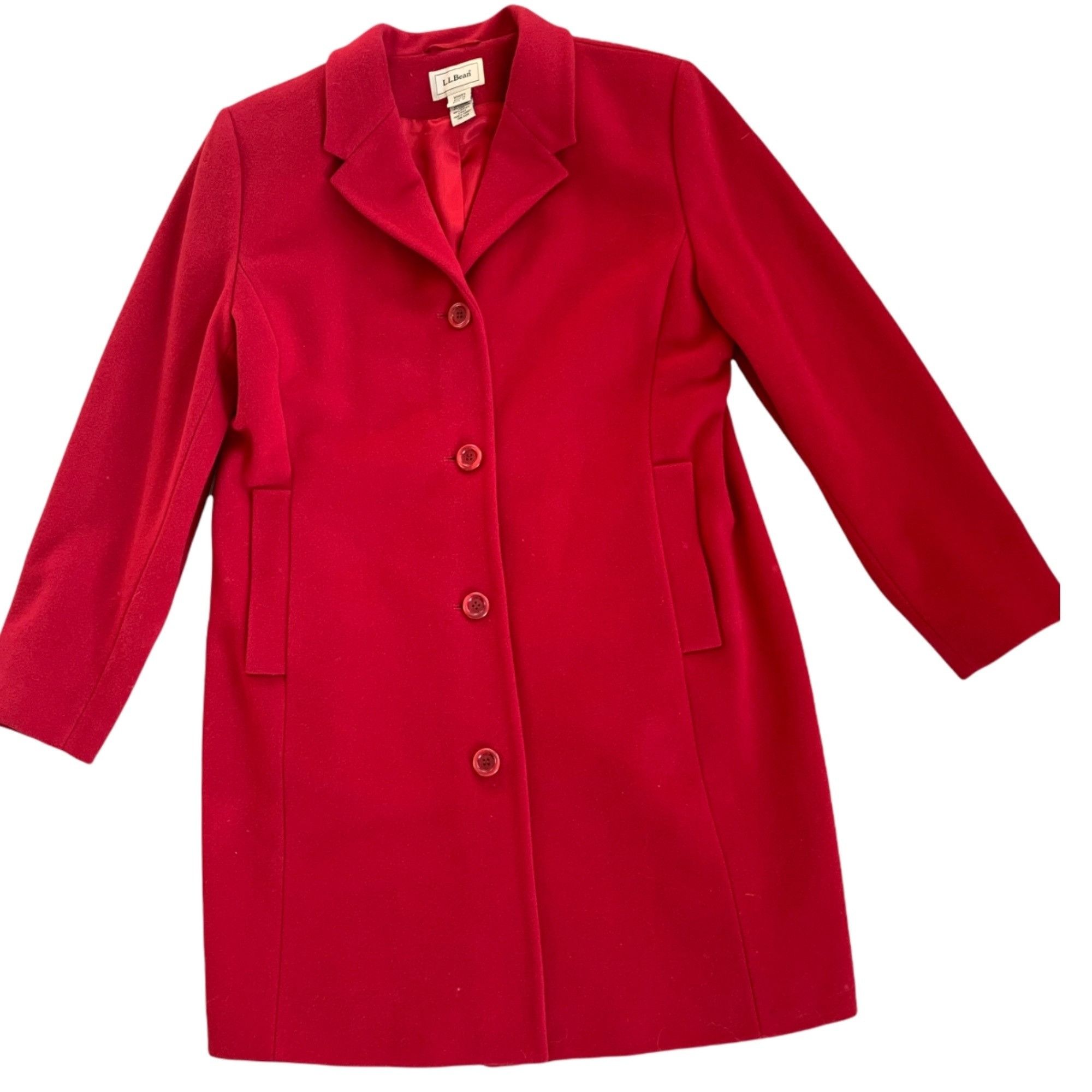 L.L. Bean LL Bean Wool & Cashmere Red Pea Coat 12 Size XL / US 12-14 / IT 48-50 - 1 Thumbnail