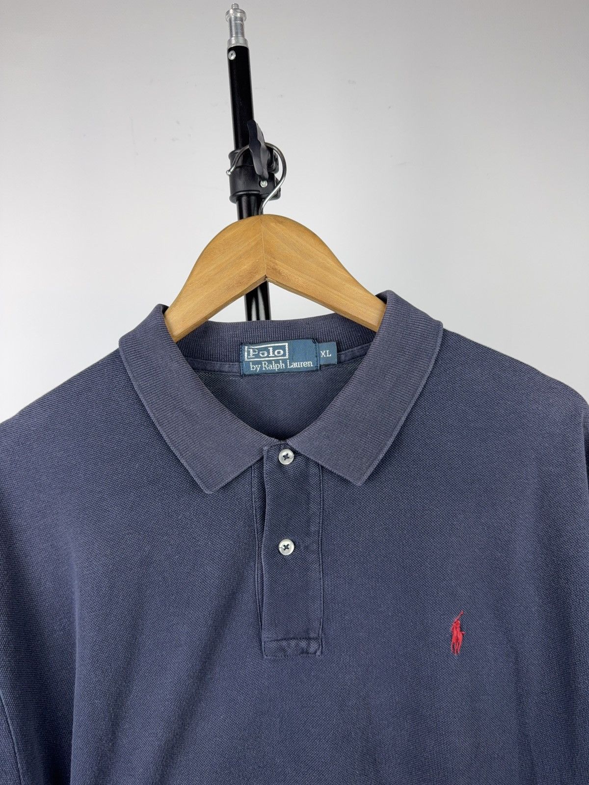 Polo Ralph Lauren Vintage 90s Polo Ralph Lauren #9 Big Pony Faded Polo Shirt Size US L / EU 52-54 / 3 - 4 Thumbnail
