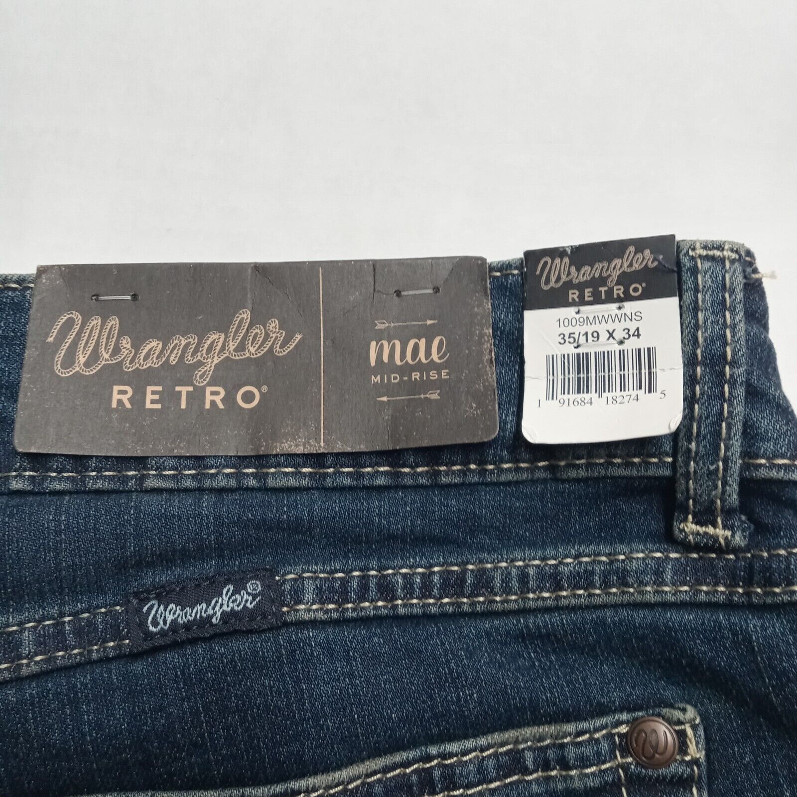 Wrangler Wrangler Women Size 35/19x34 Blue Retro Mid Bootcut Jeans Size 35" - 2 Thumbnail