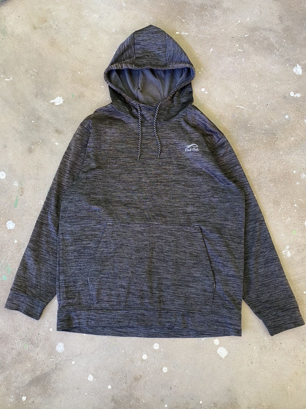 Japanese Brand Find-Out Fleece Lined Tech Hoodie Japan XL Grey Size US XL / EU 56 / 4 - 1 Thumbnail