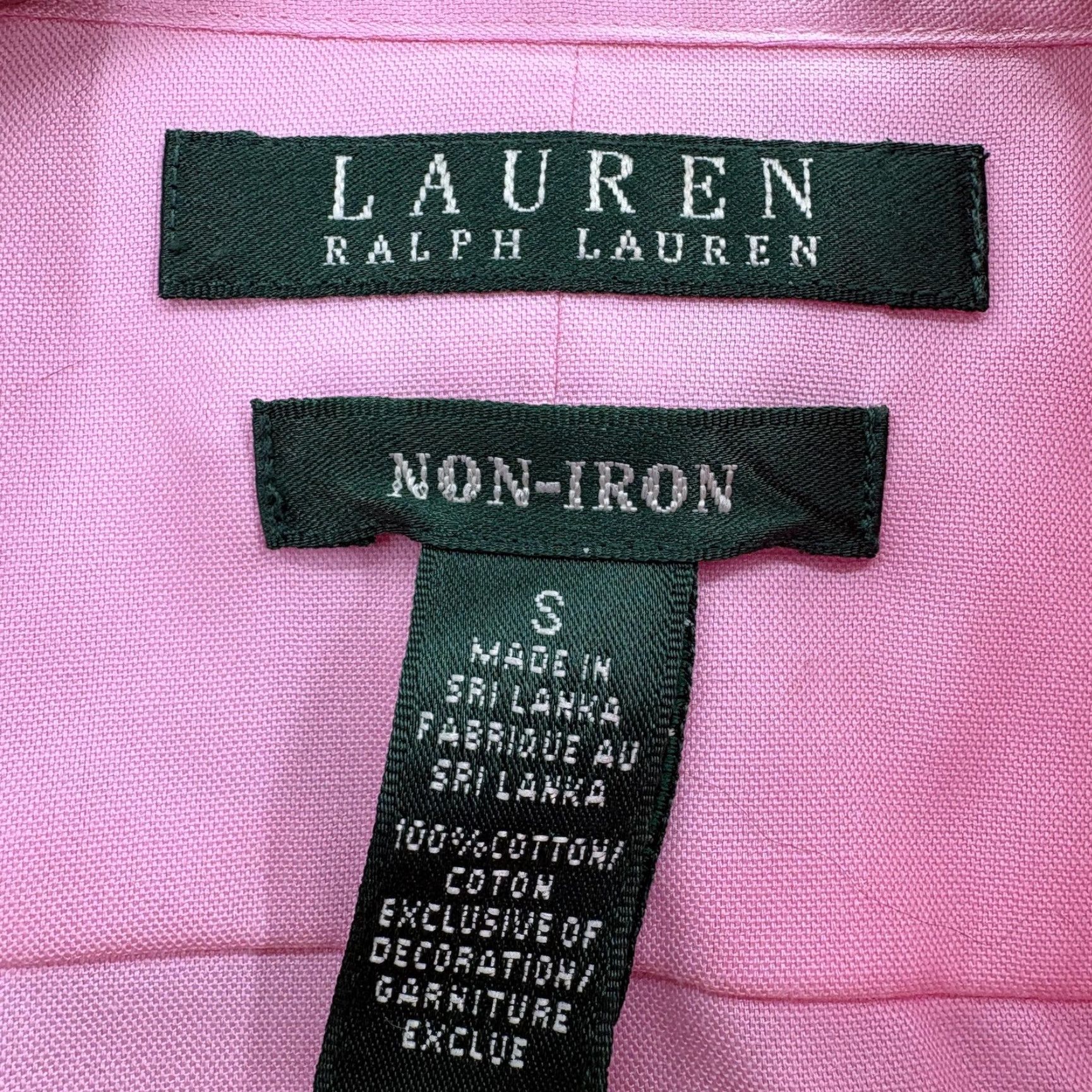 Lauren Ralph Lauren Shirt Womens Small Pink Button Up Non Iron Long Sleeve NWT