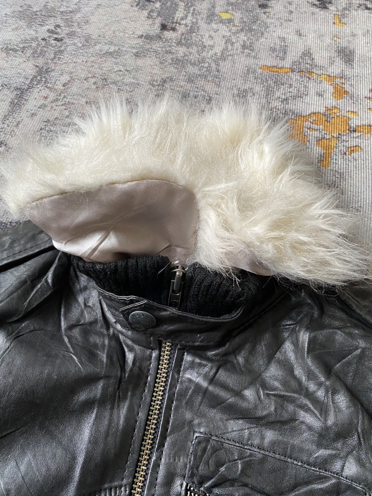 If Six Was Nine Goosecraft Multipocket Fur Black Leather Jacket Size US S / EU 44-46 / 1 - 9 Thumbnail