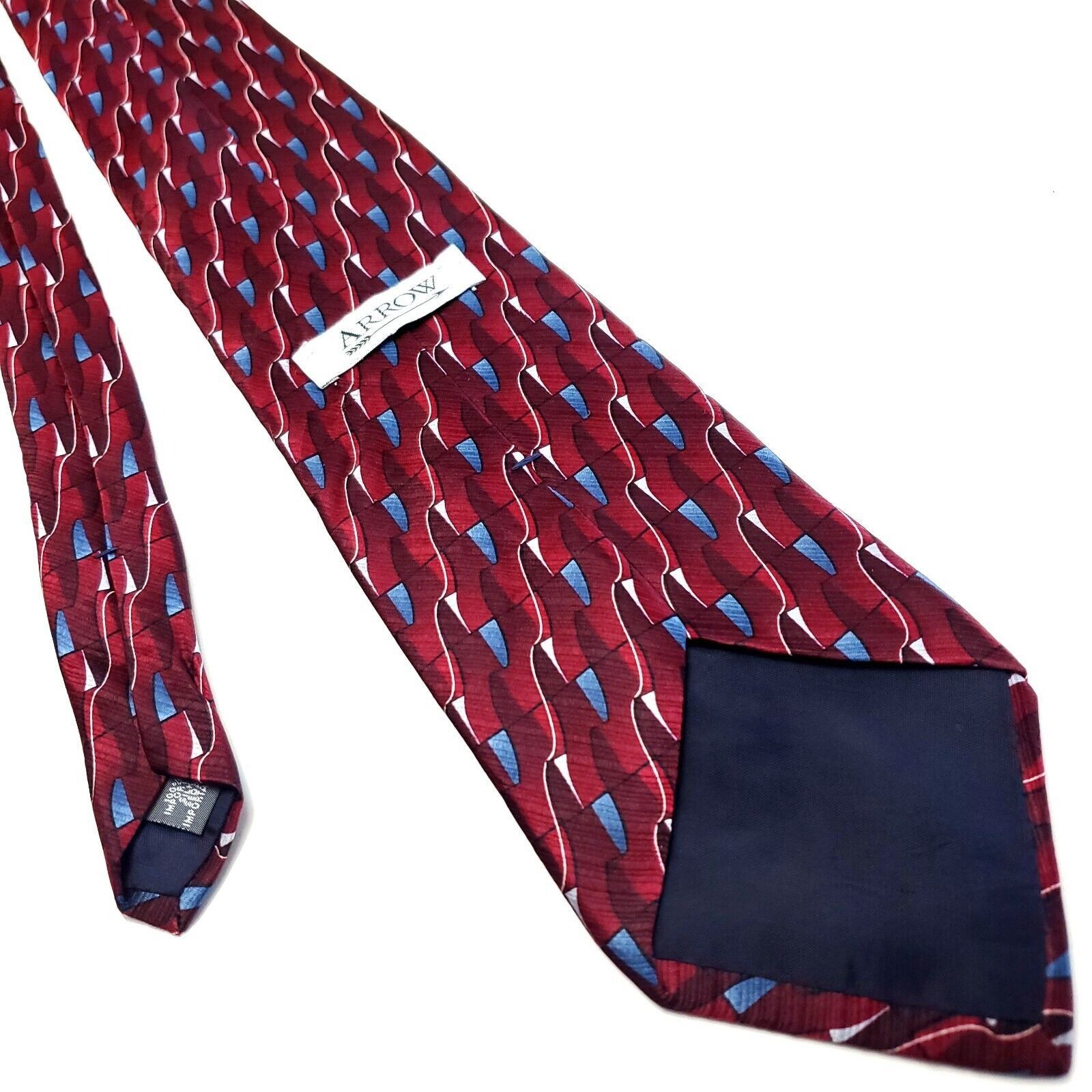 Arrow Arrow Red Silk Tie Woven Geometric Size ONE SIZE - 3 Thumbnail