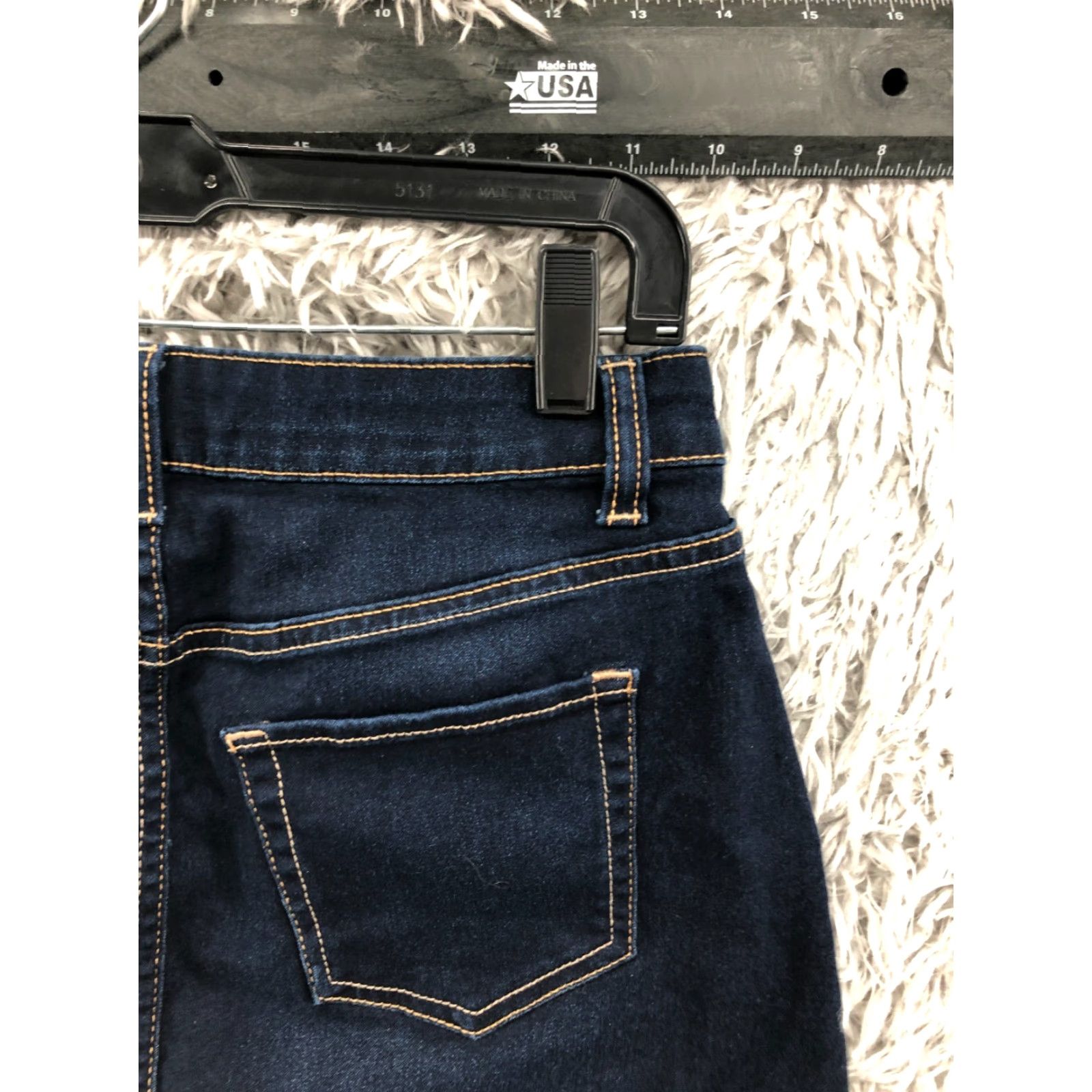 Vintage No Boundaries A-Line Skirt Juniors Size 5 Dark Wash Denim Midi Blue Button Closure Casual Workwear Women Womens Skirt Size 27" / US 4 / IT 40 - 6 Thumbnail