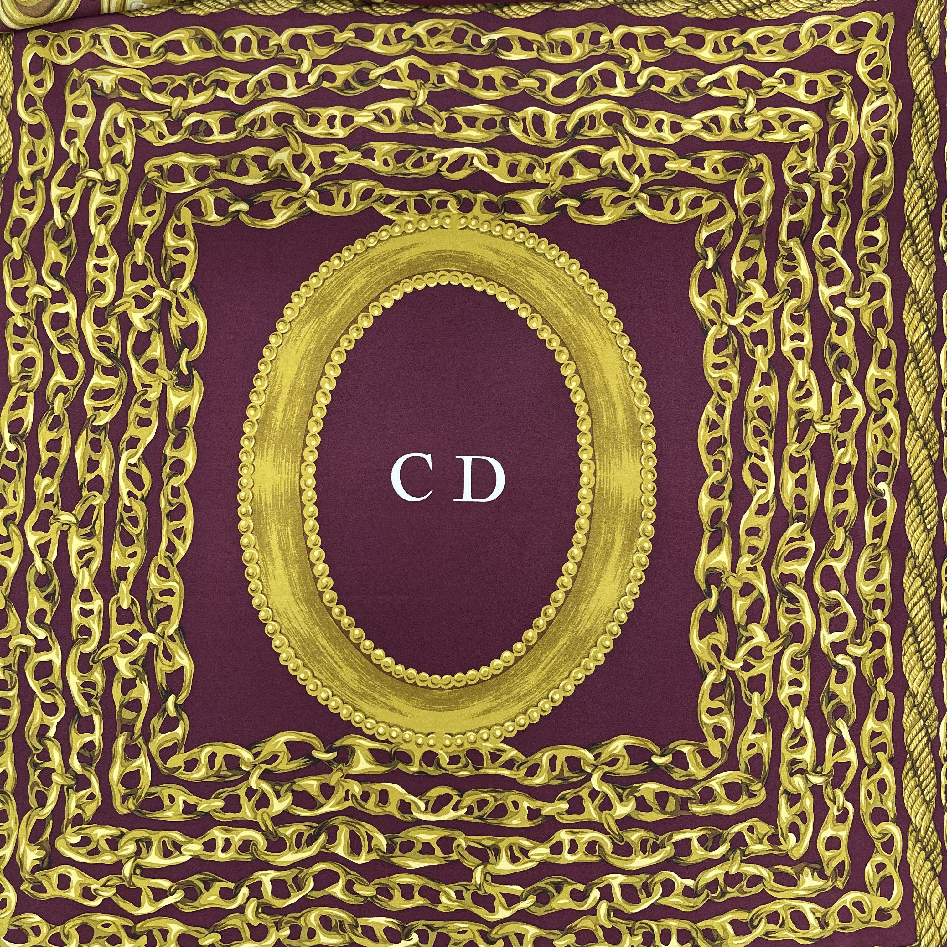 Christian Dior Monsieur Vintage Christian Dior Silk Scarf CD Logo Motif - S7037 Size ONE SIZE - 4 Thumbnail