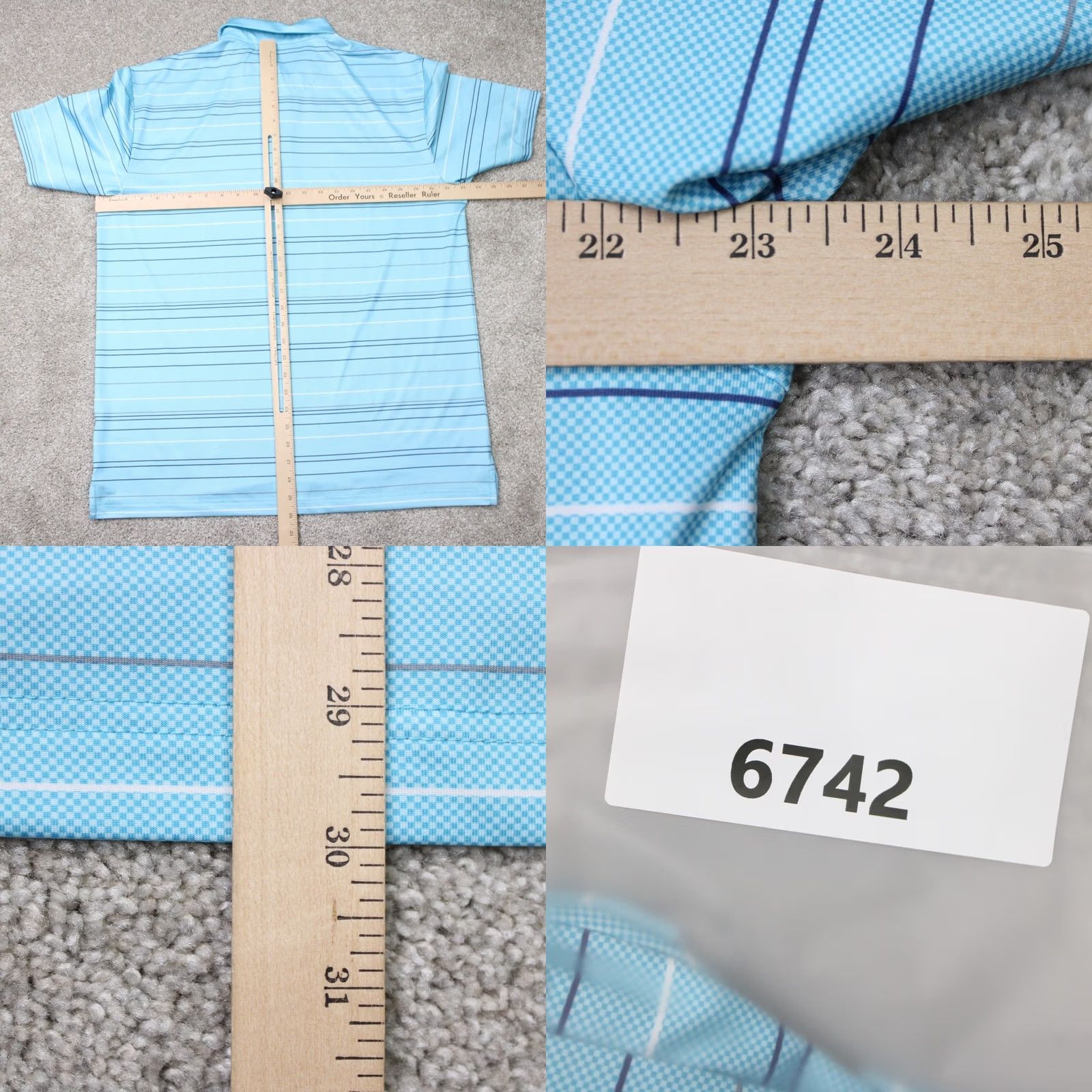 Callaway Callaway Polo Shirt Mens Large Blue Striped Golf Polyester Stretch Short Sleeve Size US L / EU 52-54 / 3 - 8 Thumbnail