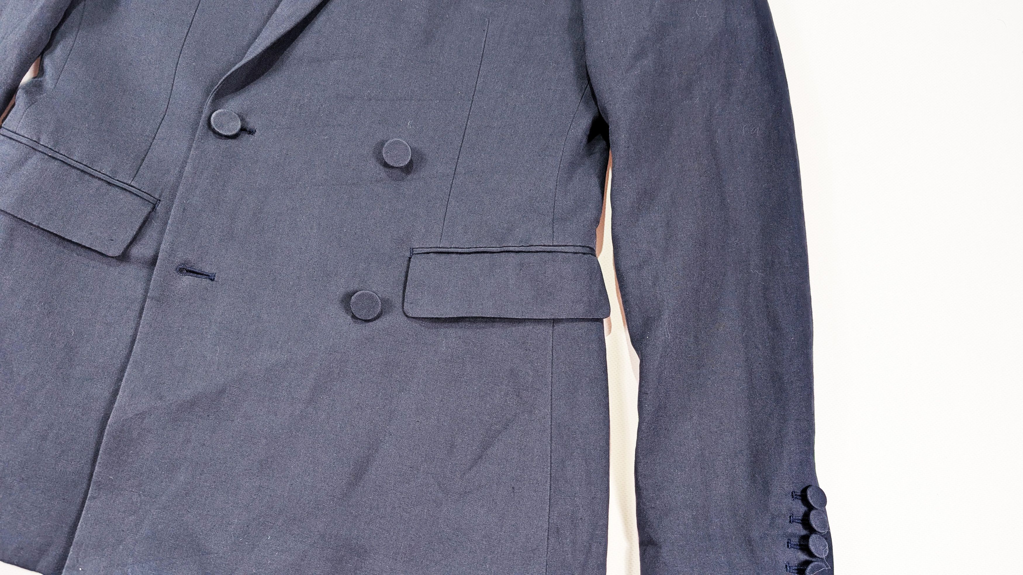 Allsaints AllSaints Elmore Double Breasted Linen Cotton Blazer Jacket Size 38R - 5 Thumbnail