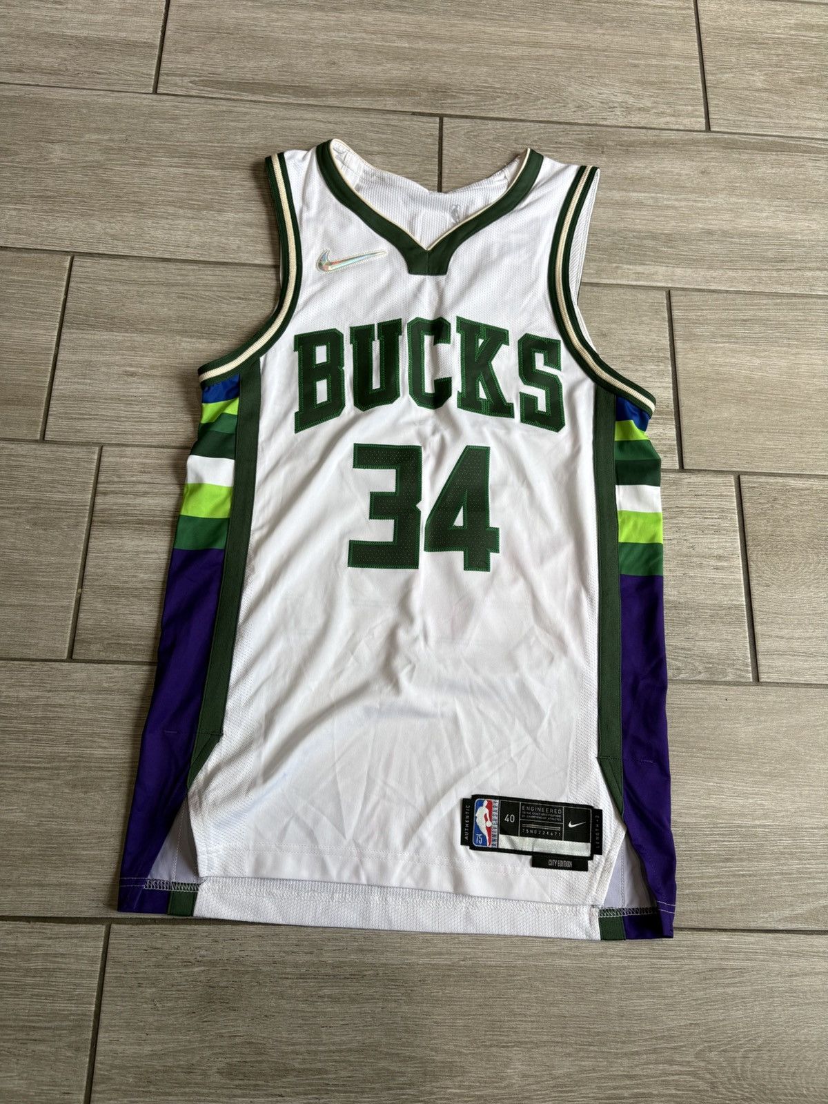 Nike Giannis Antetokounmpo Nike Milwaukee Bucks 75th Size 40/S Size US S / EU 44-46 / 1 - 1 Thumbnail