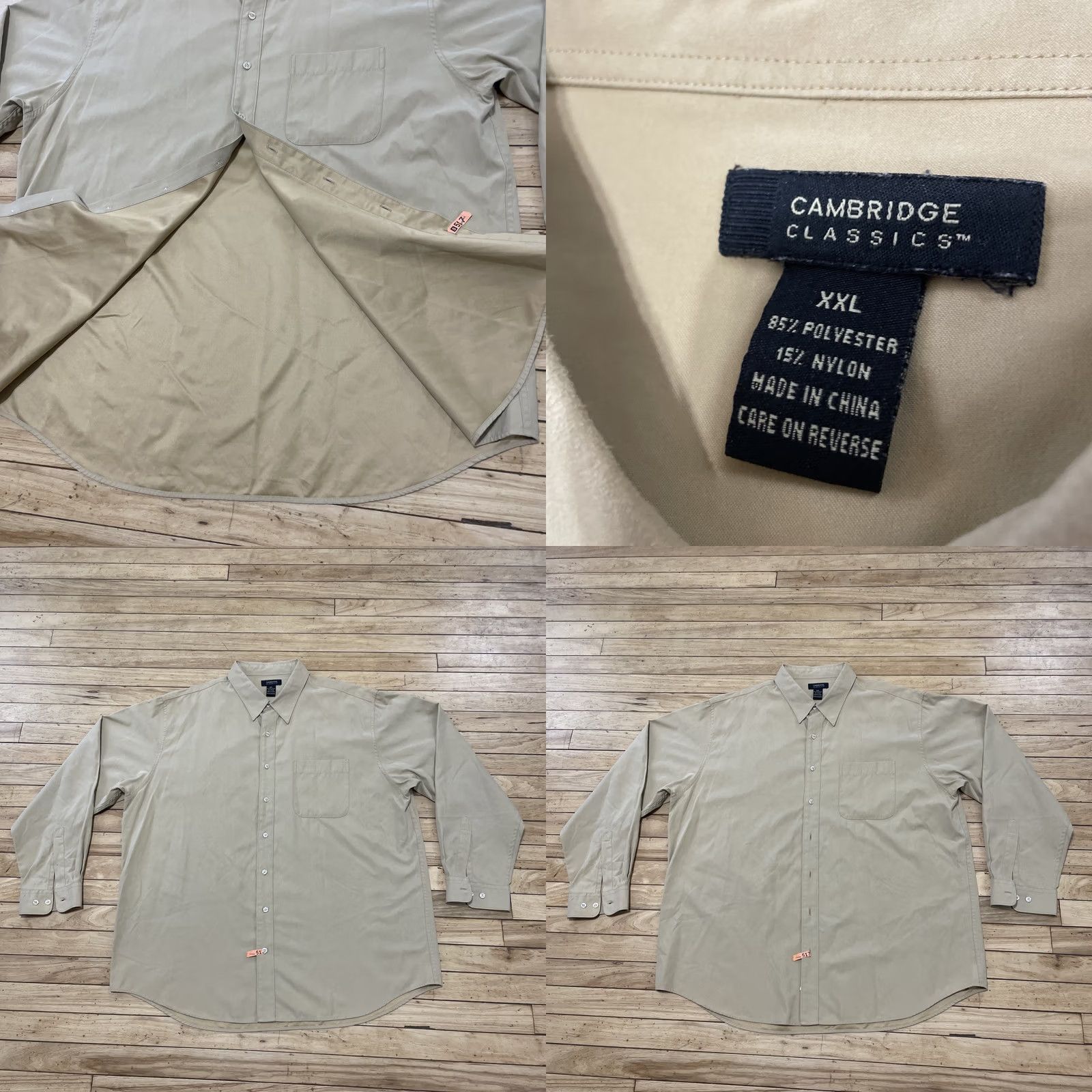 Vintage VINTAGE Cambridge Classics Shirt Men 2XL Khaki Brown Nylon Sueded Cotton Western Size US XXL / EU 58 / 5 - 10 Thumbnail