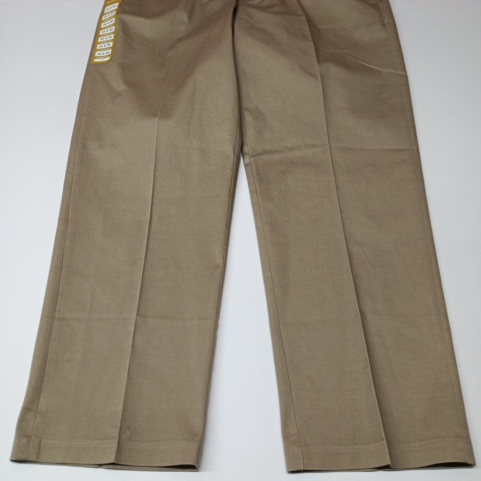 Haggar Haggar Khakis Mens 34x30 Med Khaki Classic Fit Comfort Waist Size US 34 / EU 50 - 3 Thumbnail