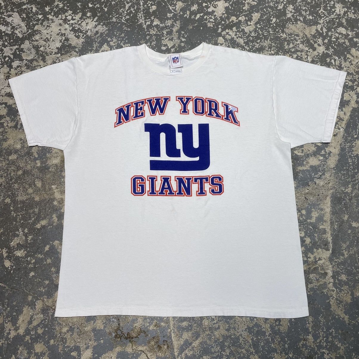 NFL × Vintage Y2K New York Giants White NY NFL Tshirt Size US XL / EU 56 / 4 - 1 Thumbnail