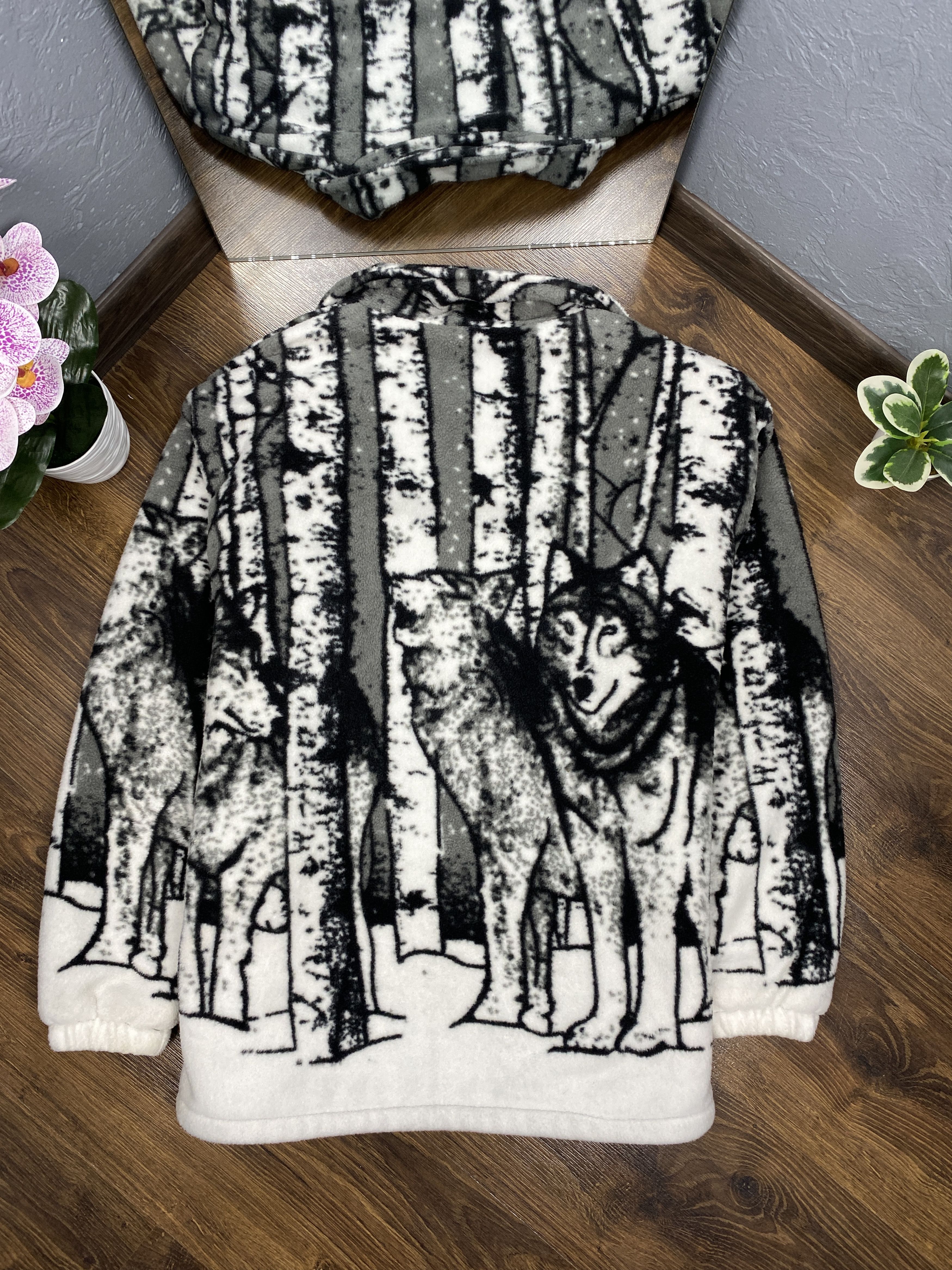 Vintage Wolf print vintage animal fleece jacket Size US S / EU 44-46 / 1 - 6 Thumbnail