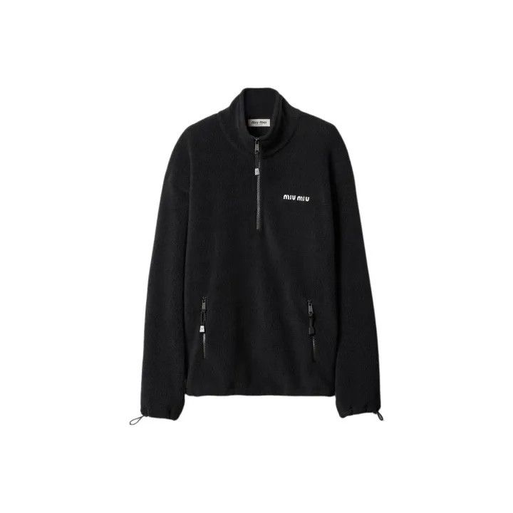 Miu Miu Miu Miu Black High Neck Pullover Hoodie 0079 Size S / US 4 / IT 40 - 1 Thumbnail
