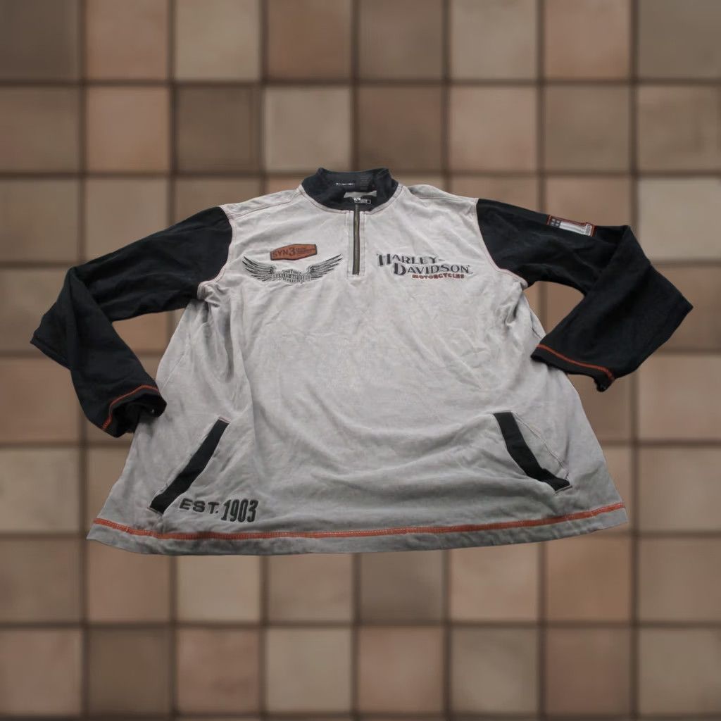 Harley Davidson Harley Davidson Jacket XL Gray Men Jumper Biker Riding Pullover Casual Logo Size US XL / EU 56 / 4 - 1 Thumbnail