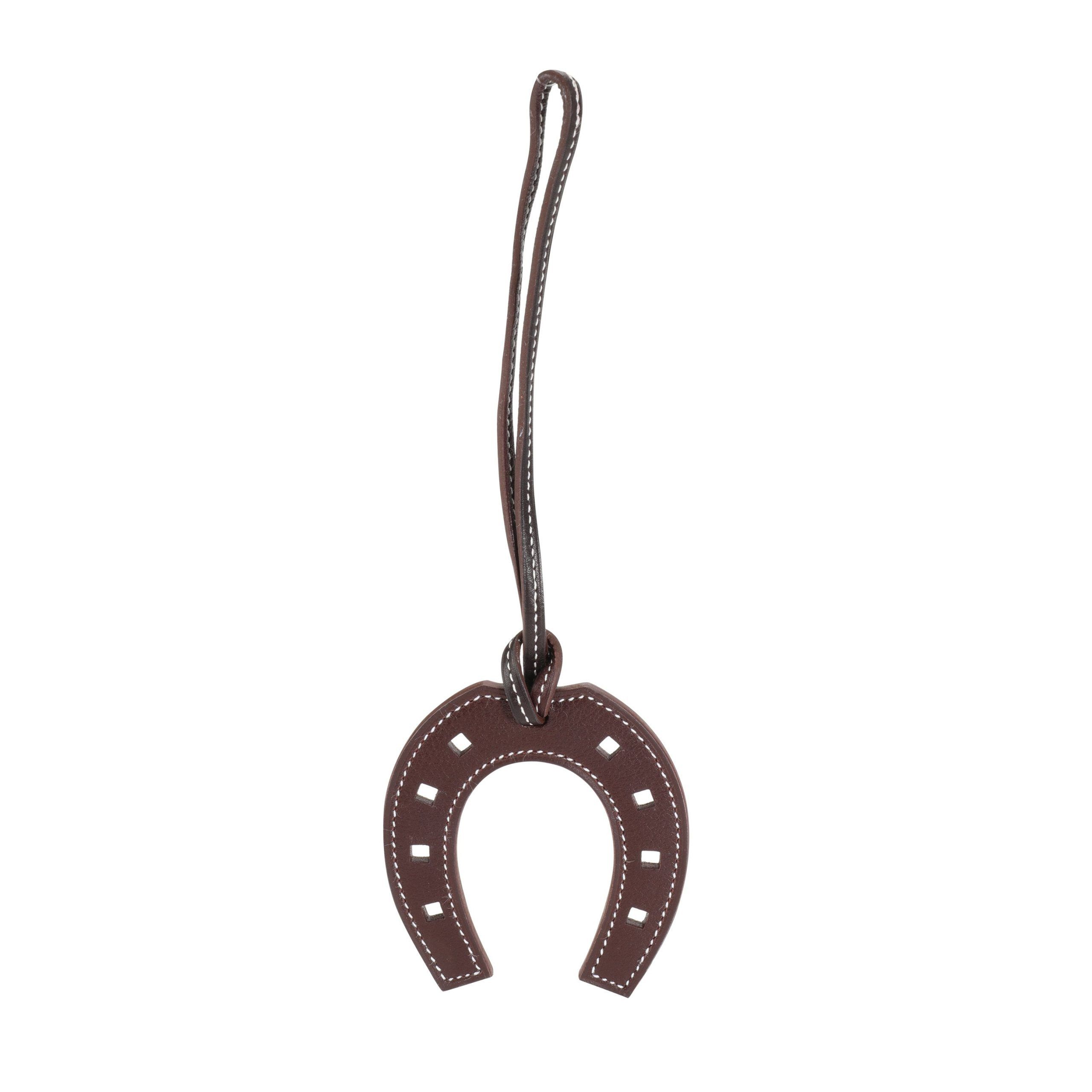 image of Hermes Ébène Swift Paddock Fer A Cheval Horseshoe Charm in Silver, Women's