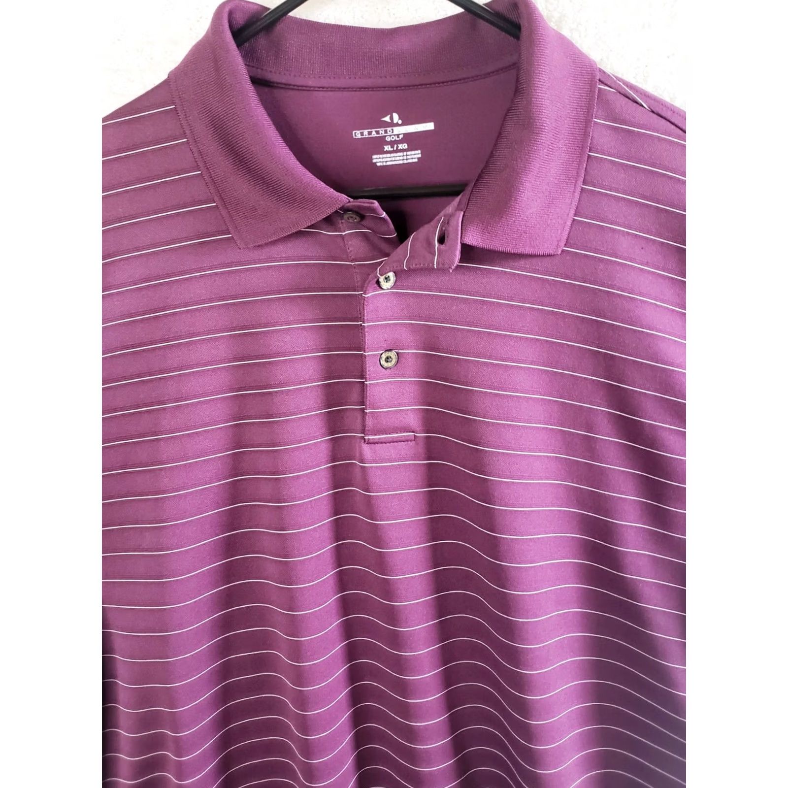 Vintage VINTAGE Grand Slam Men XL Purple Striped Short Sleeve Polo Golf Shirt Size US XL / EU 56 / 4 - 3 Thumbnail