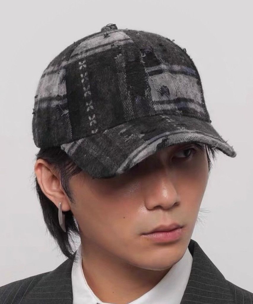 Japanese Brand Streetwear retro punk vintage distressed raw plaid check cap Size ONE SIZE - 1 Thumbnail