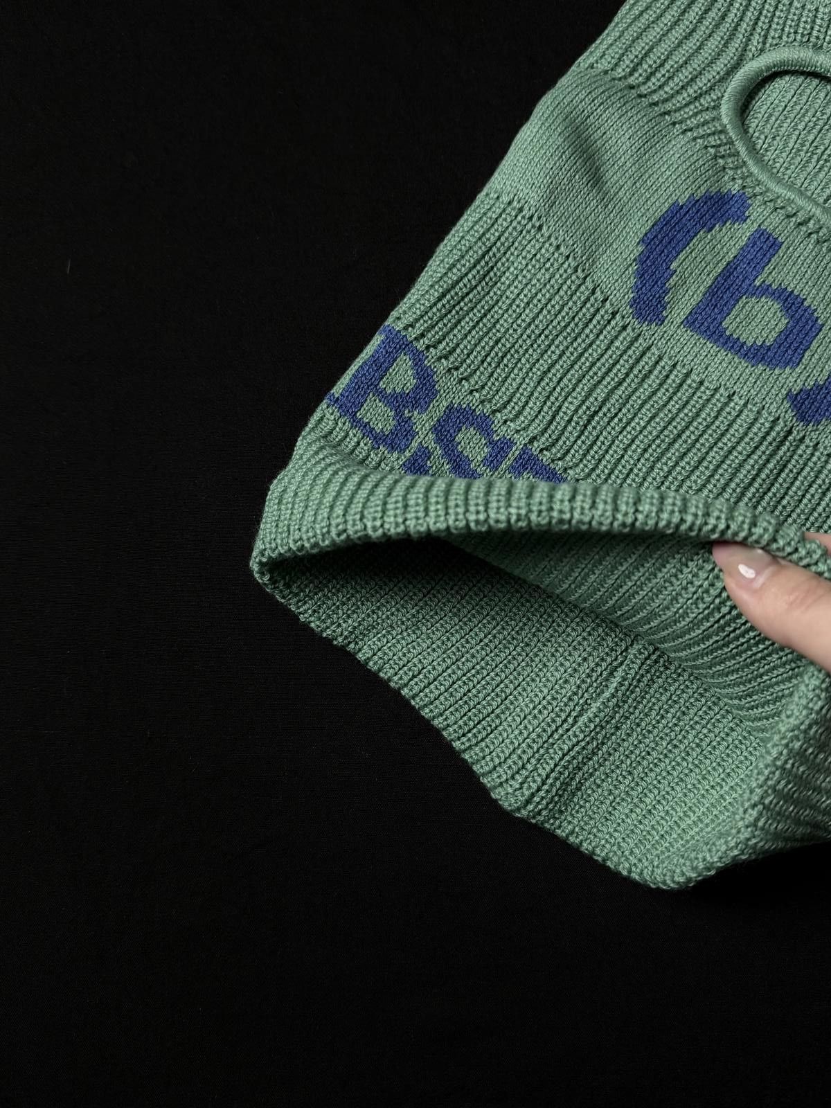 Japanese Brand Deadstock BESTROY Classic Logo Knit Balaclava Ski Mask Green Size ONE SIZE - 4 Thumbnail