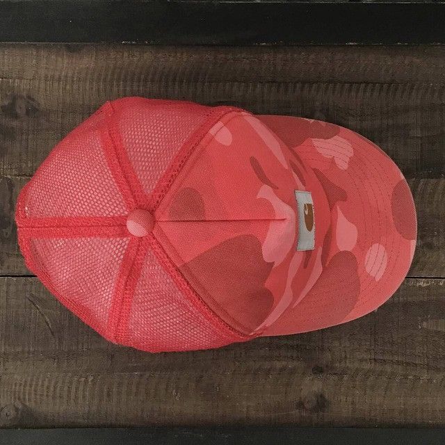 Bape × Carhartt × Nigo BAPE × Carhartt Tracker Hat Cap Red Camo a bathing ape NIGO Size ONE SIZE - 6 Thumbnail