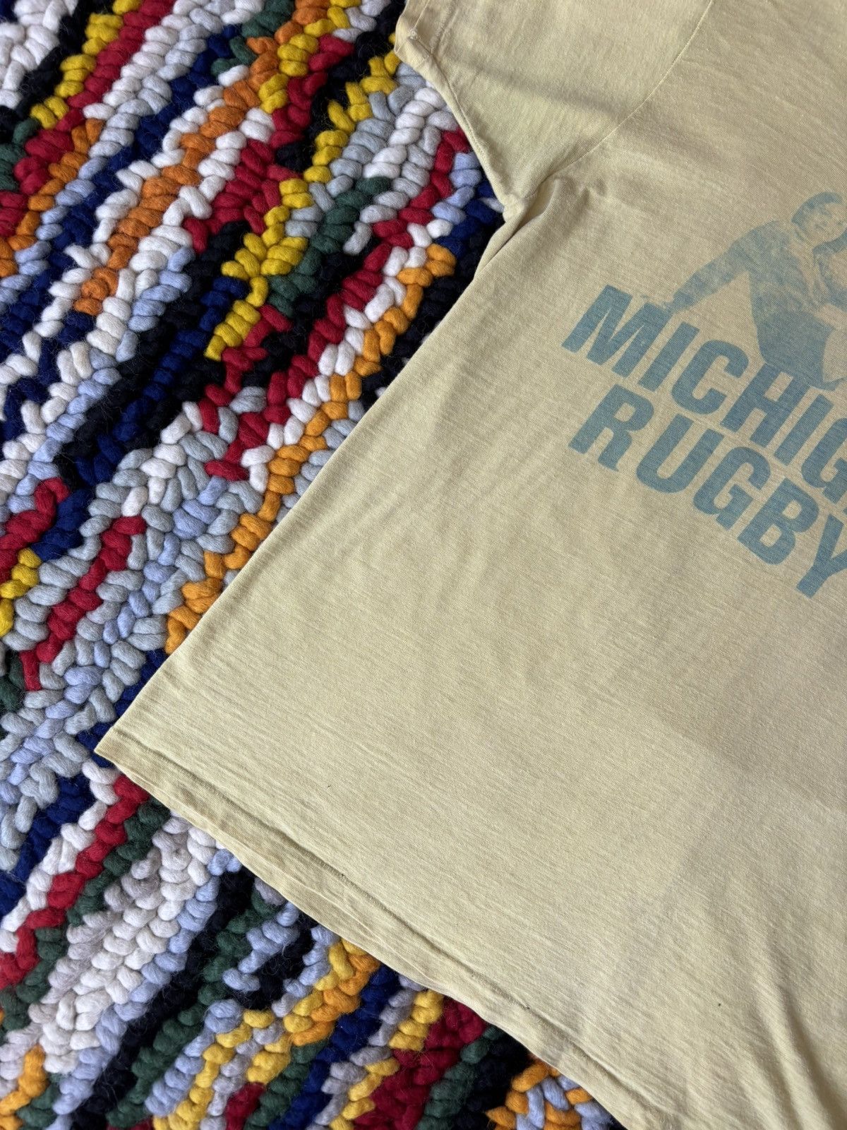 Vintage 1960s Vintage Michigan Rugby Tee Shirt Size US M / EU 48-50 / 2 - 3 Thumbnail