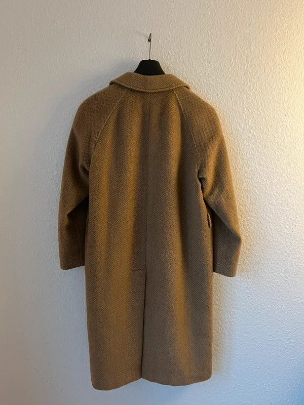 Vintage Beige Tweed Herringbone Balmacaan Overcoat Wool Size US M / EU 48-50 / 2 - 6 Thumbnail
