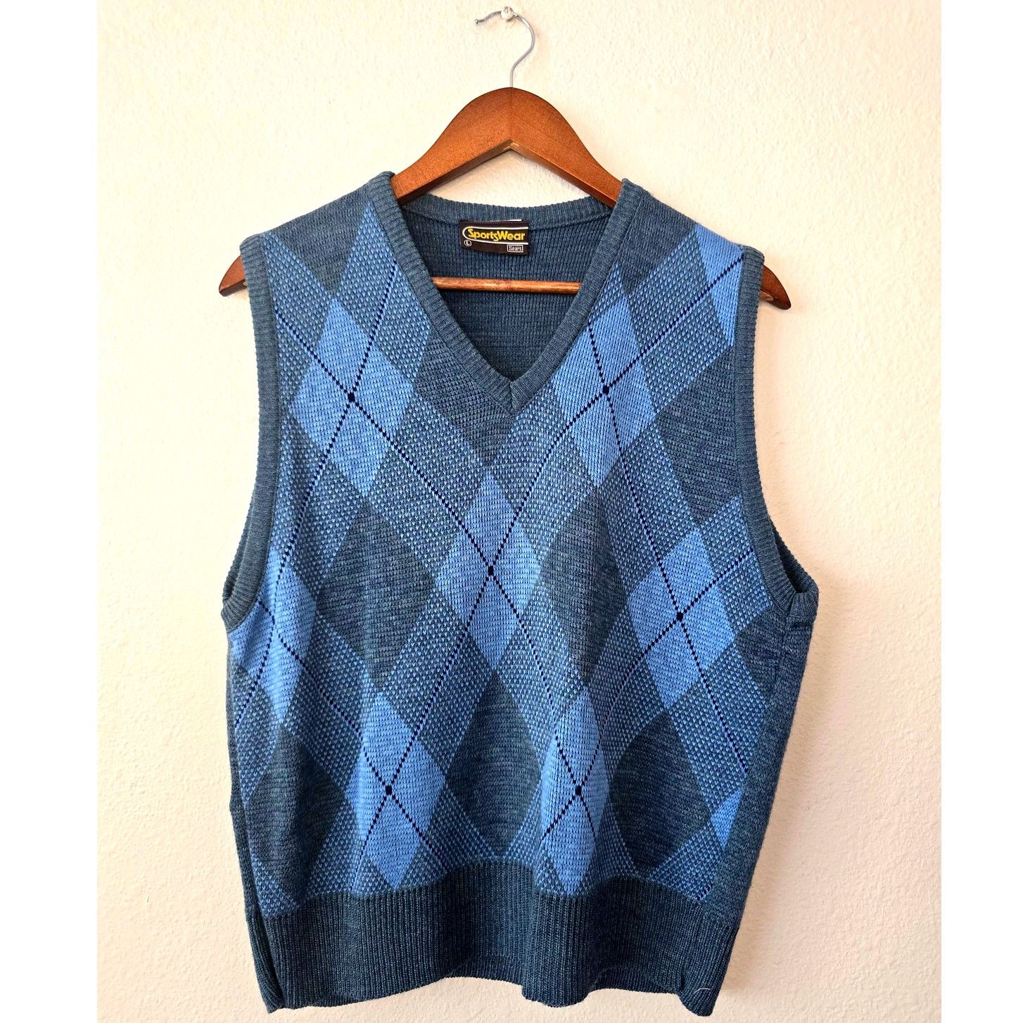 大きな取引 Vintage × Streetwear × Sears Vintage Argyle Mohair Sears トップス