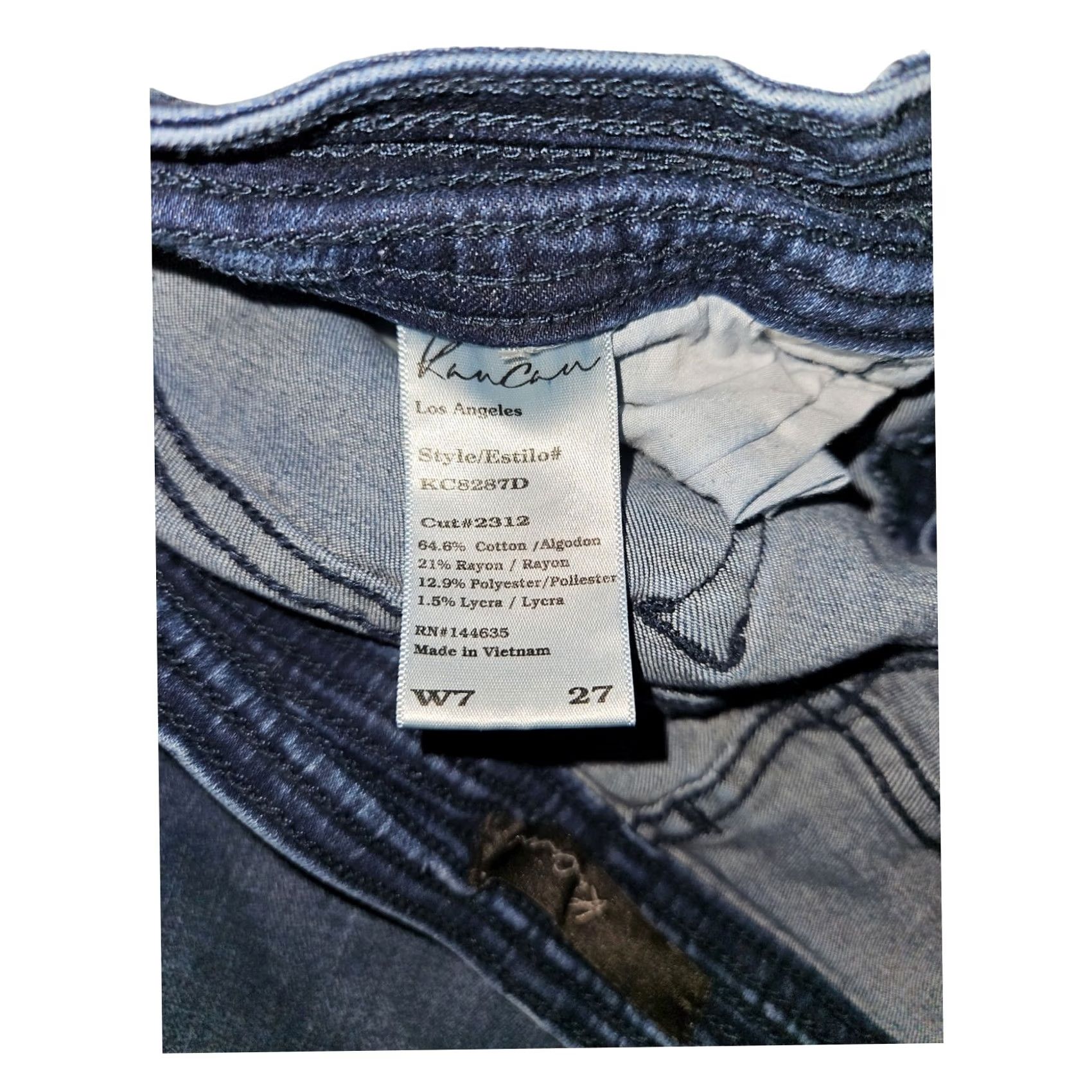 Vintage Kancan Jeans Size 7 Juniors Skinny Blue Denim Stretch Preppy Hipster Shirt? Size 28" / US 6 / IT 42 - 2 Thumbnail