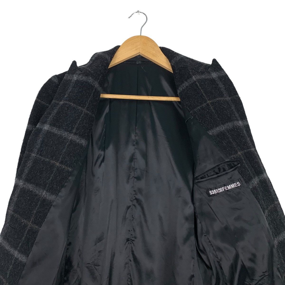 5351 POUR LES HOMMES 5351 Pour Les FEMMES Checked Wool Overcoat #1076-C49 Size S / US 4 / IT 40 - 12 Thumbnail