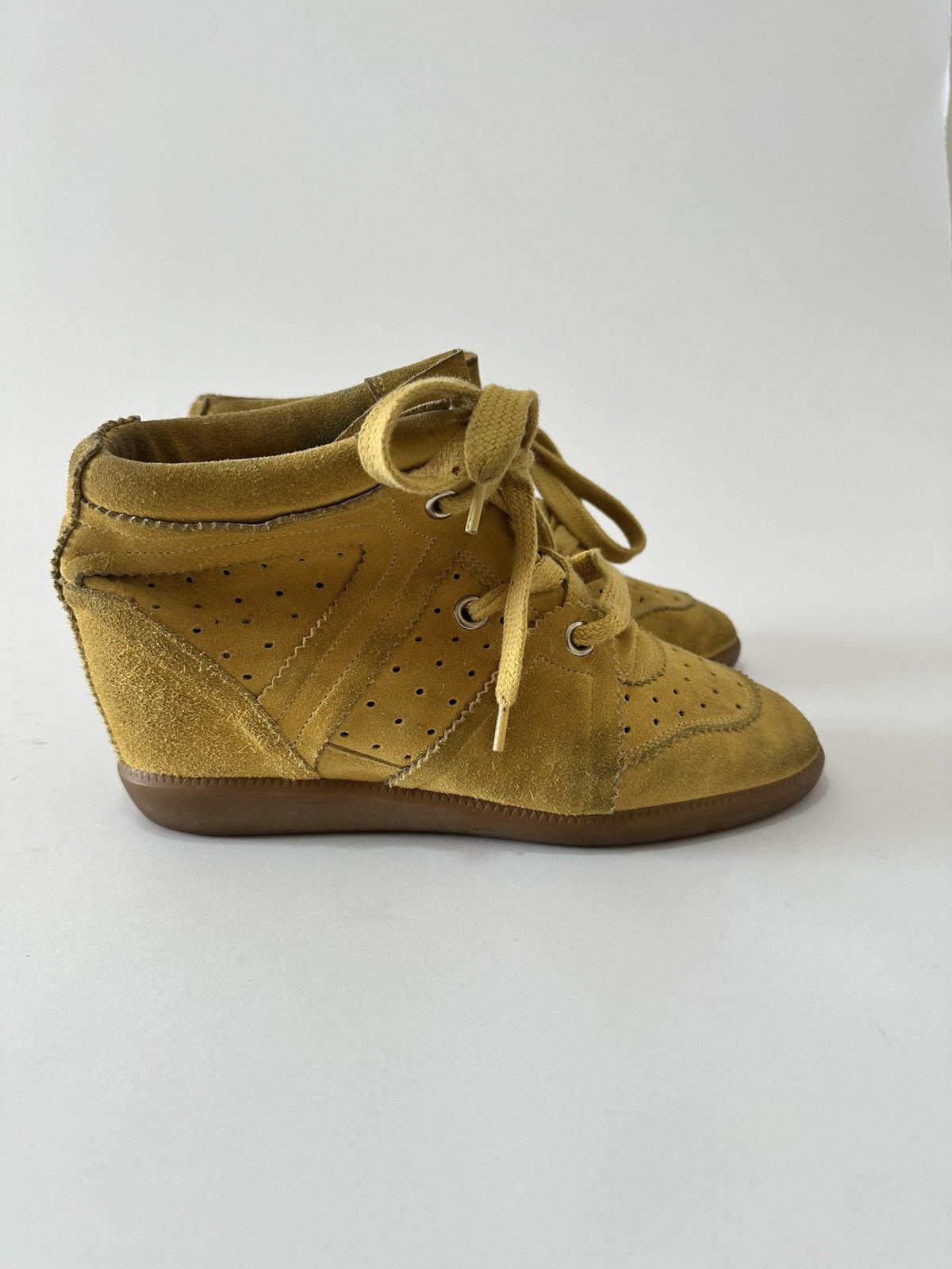 Isabel Marant Etoile Isabel Marant Mustard Yellow Suede Etoile Wedge40 Size US 10 / IT 40 - 1 Thumbnail