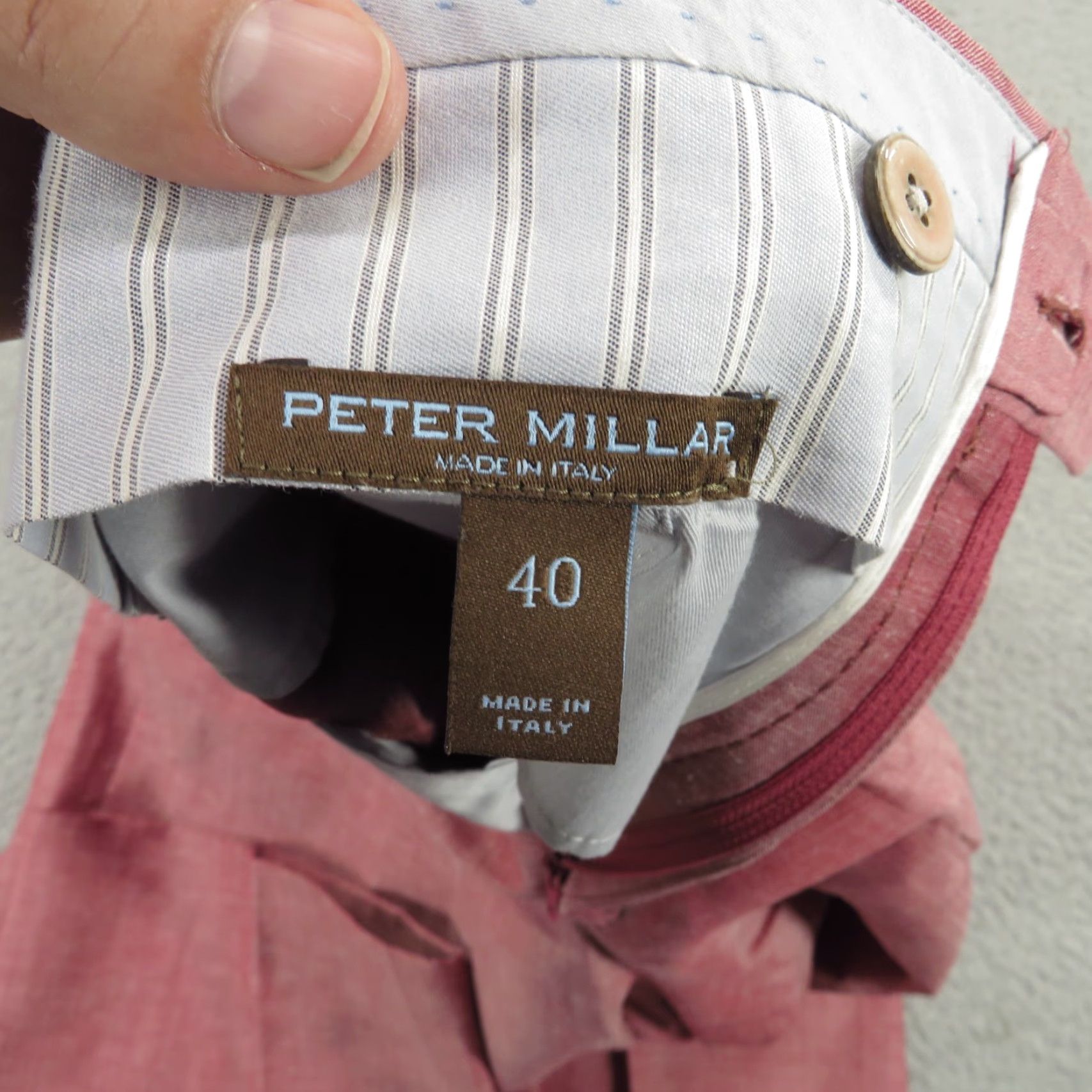 Peter Millar Peter Millar Pants Men 40x26 Red Linen Wool Flat Front Trousers VBC Golf Slacks Dress Pants Wide-Leg 5-Pocket Inseam 26" Regular Mens Size US 40 / EU 56 - 6 Thumbnail