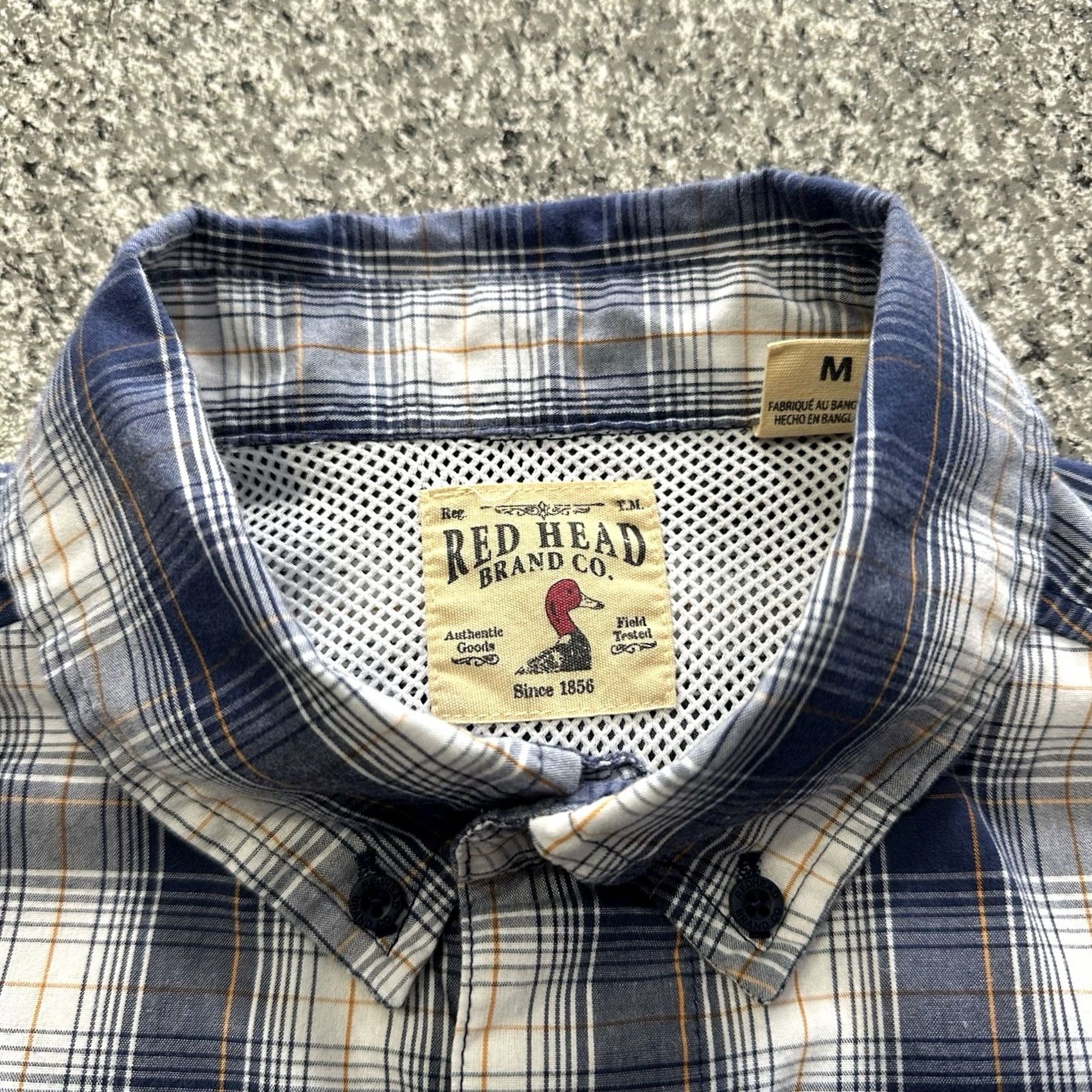 Vintage RedHead Short Sleeve Button Down Shirt Mens M Blue Plaid Collared Size US M / EU 48-50 / 2 - 3 Thumbnail