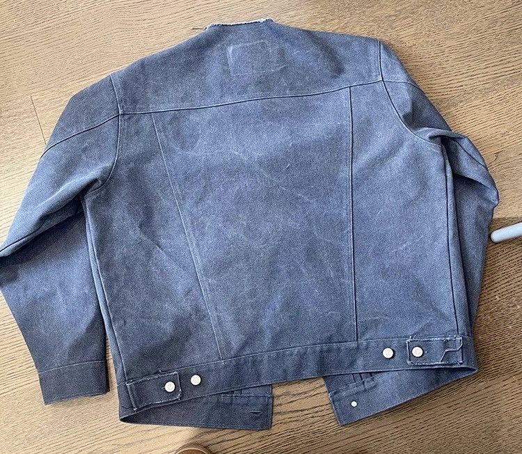Japanese Brand × Vintage Avant garde punk faded oversized frayed collarless jacket Size US XXL / EU 58 / 5 - 5 Thumbnail