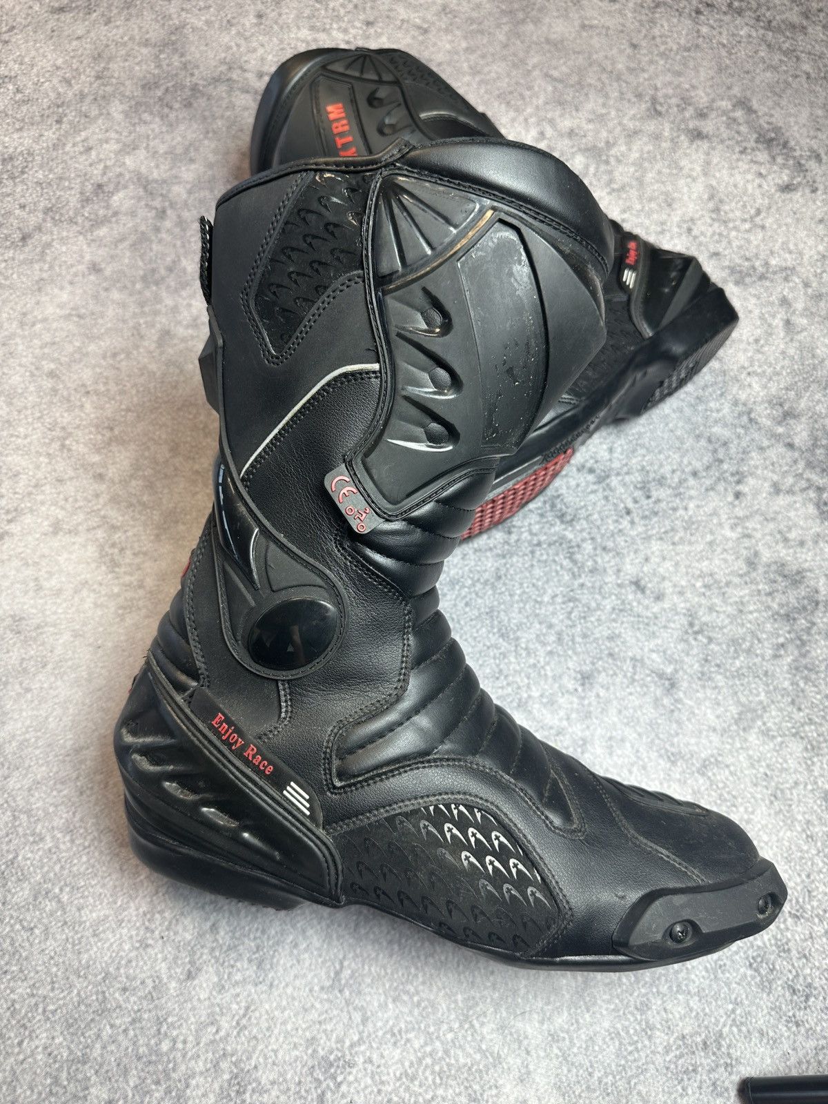 Vintage Y2K Opium Leather Racing Boots Streetwear Style XTRM VTg 46 Size US 12.5 / EU 45-46 - 2 Thumbnail