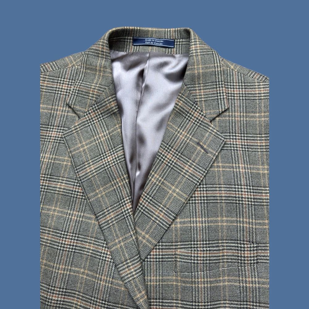 Vintage Arnold Brant Coat Mens 46 Brown Ethomas Wool Cashmere Glen Plaid Blazer Sport Men 46R Size 46R - 1 Thumbnail