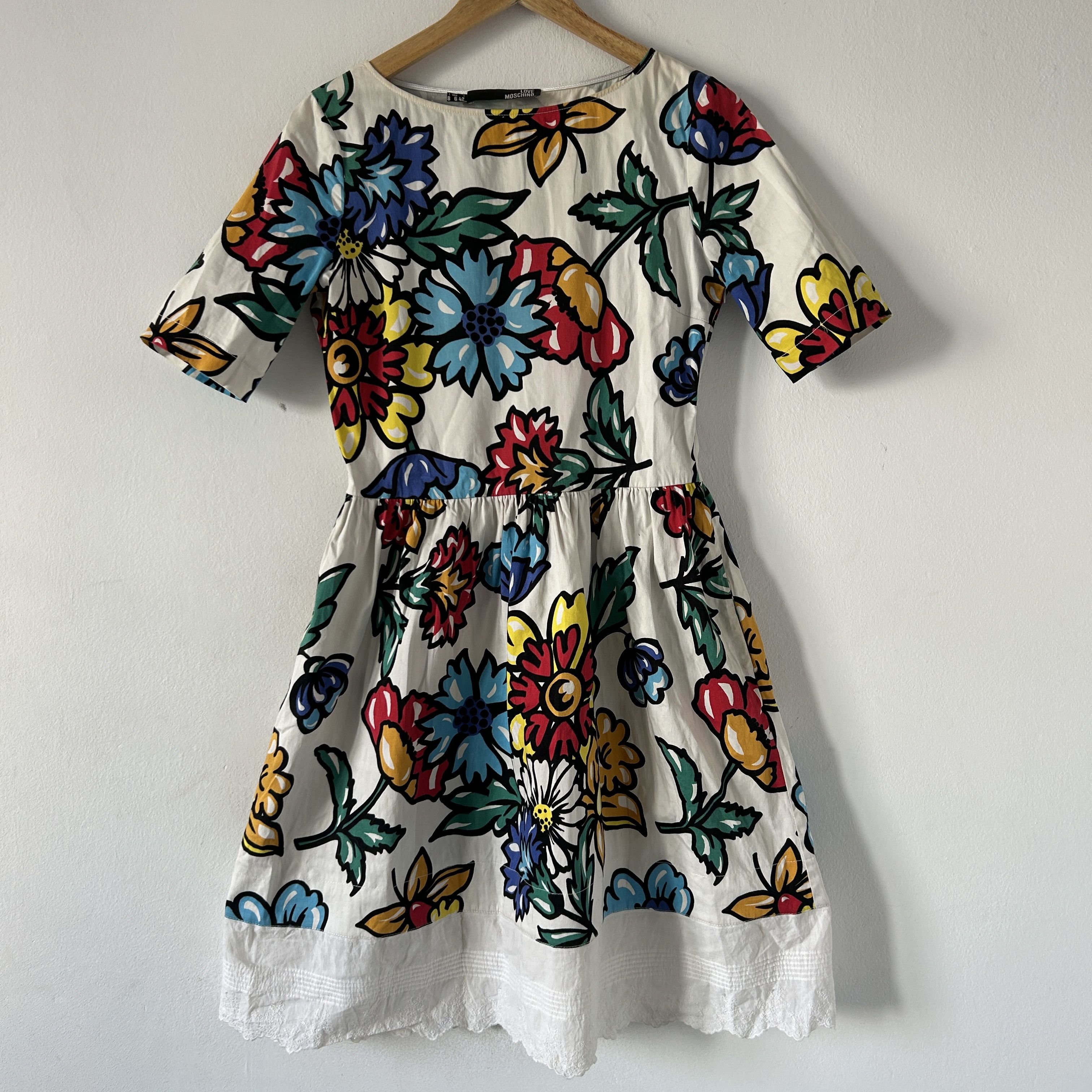 Love Moschino Love Moschino floral print white fit & flare dress Size S / US 4 / IT 40 - 7 Thumbnail