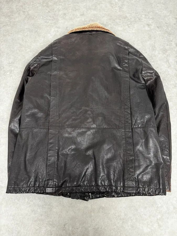 Emporio Armani AW2008 Emporio Armani Brown Avant-Garde Fur Collar Leather Jacket Size US L / EU 52-54 / 3 - 5 Thumbnail