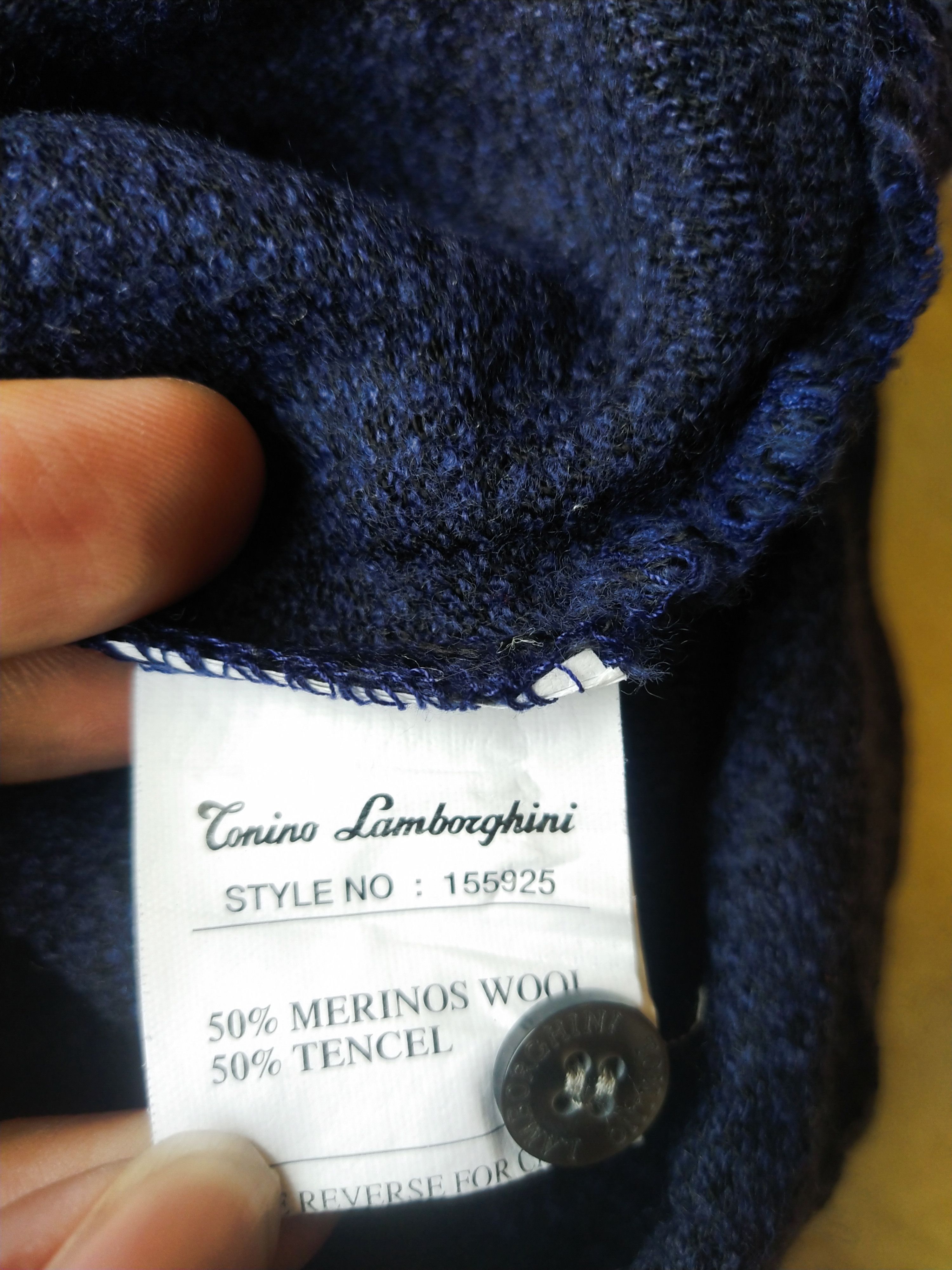 Lamborghini Tonino Lamborghini Italy Navy Merino Wool Blend Knit Shirt Size L / US 10 / IT 46 - 7 Thumbnail